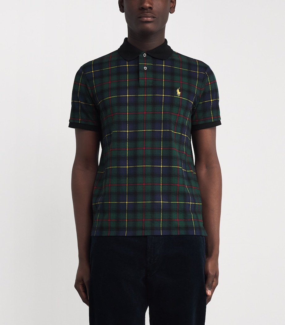 Cotton Mesh Tartan Polo Shirt MULTI Image 3