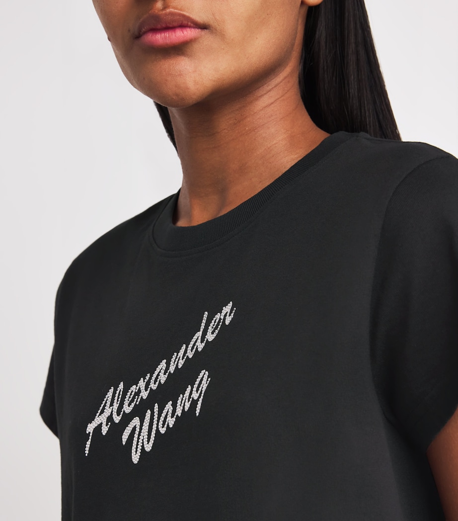 Cotton Logo T-Shirt 001 BLACK Image 6