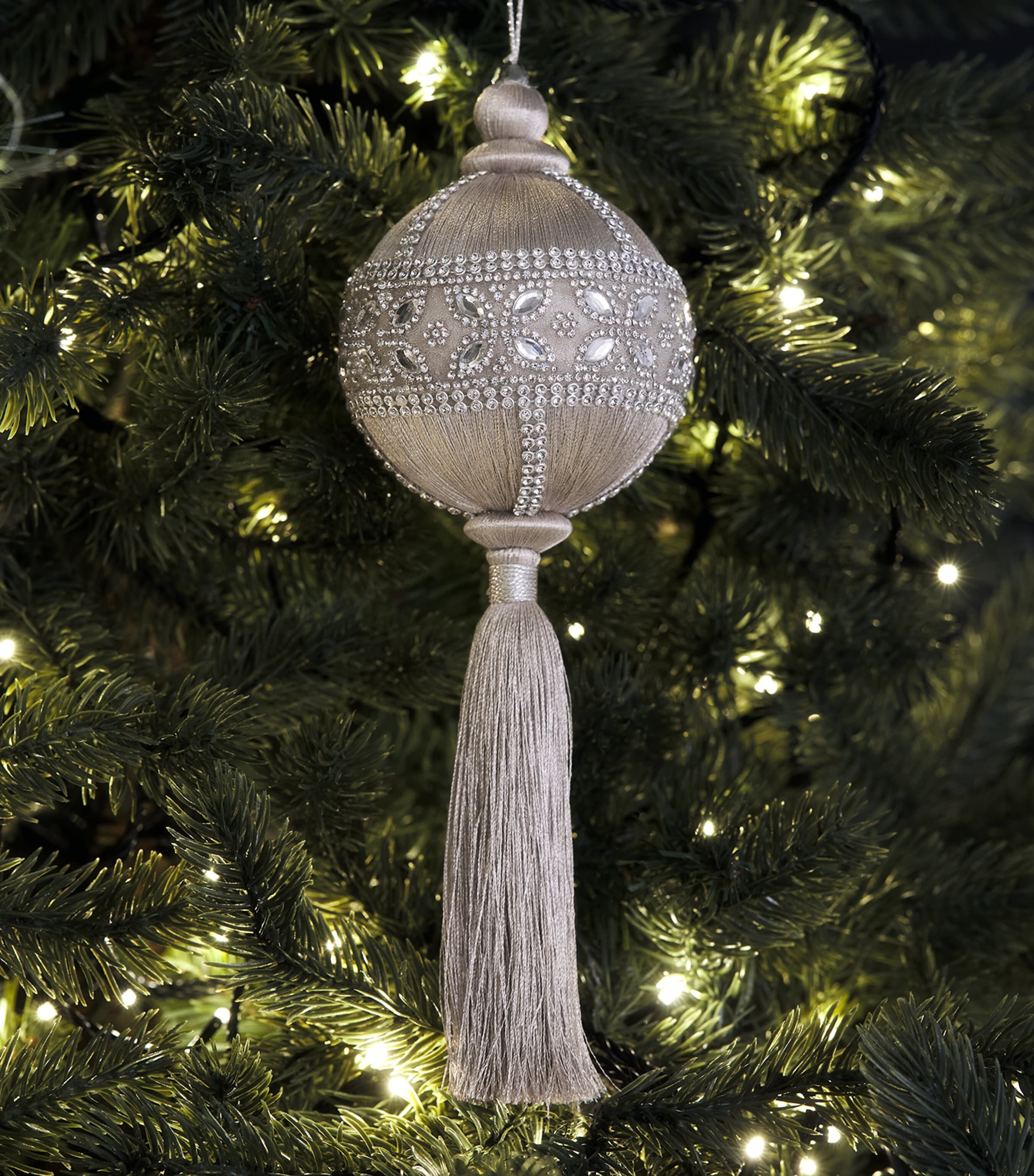 Tinker Tailor Crystal-Embellished Tassel Bauble Pale Slv & Slv Image 3