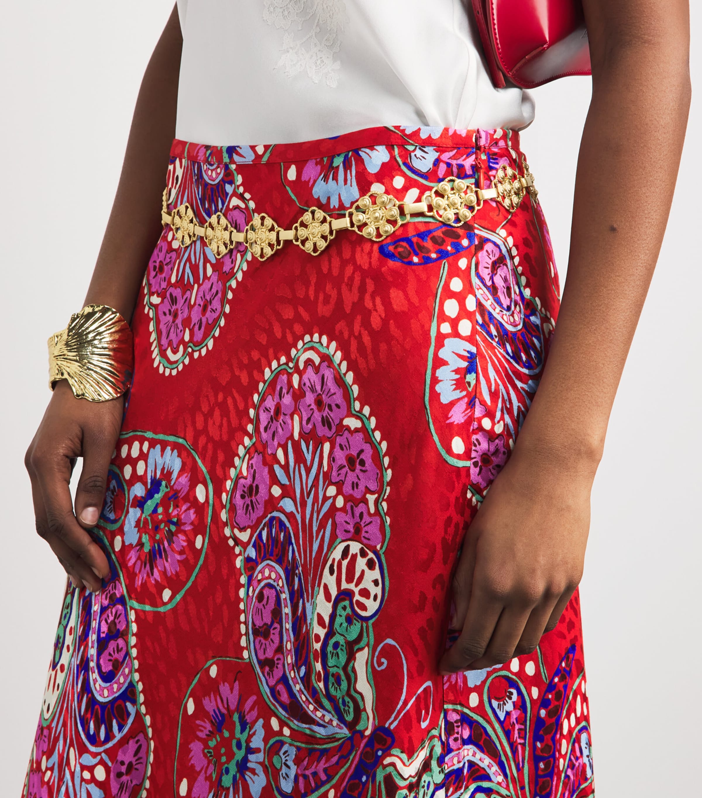Rixo Gold-Tone Tiana Daisy Chain Belt Gold Image 2