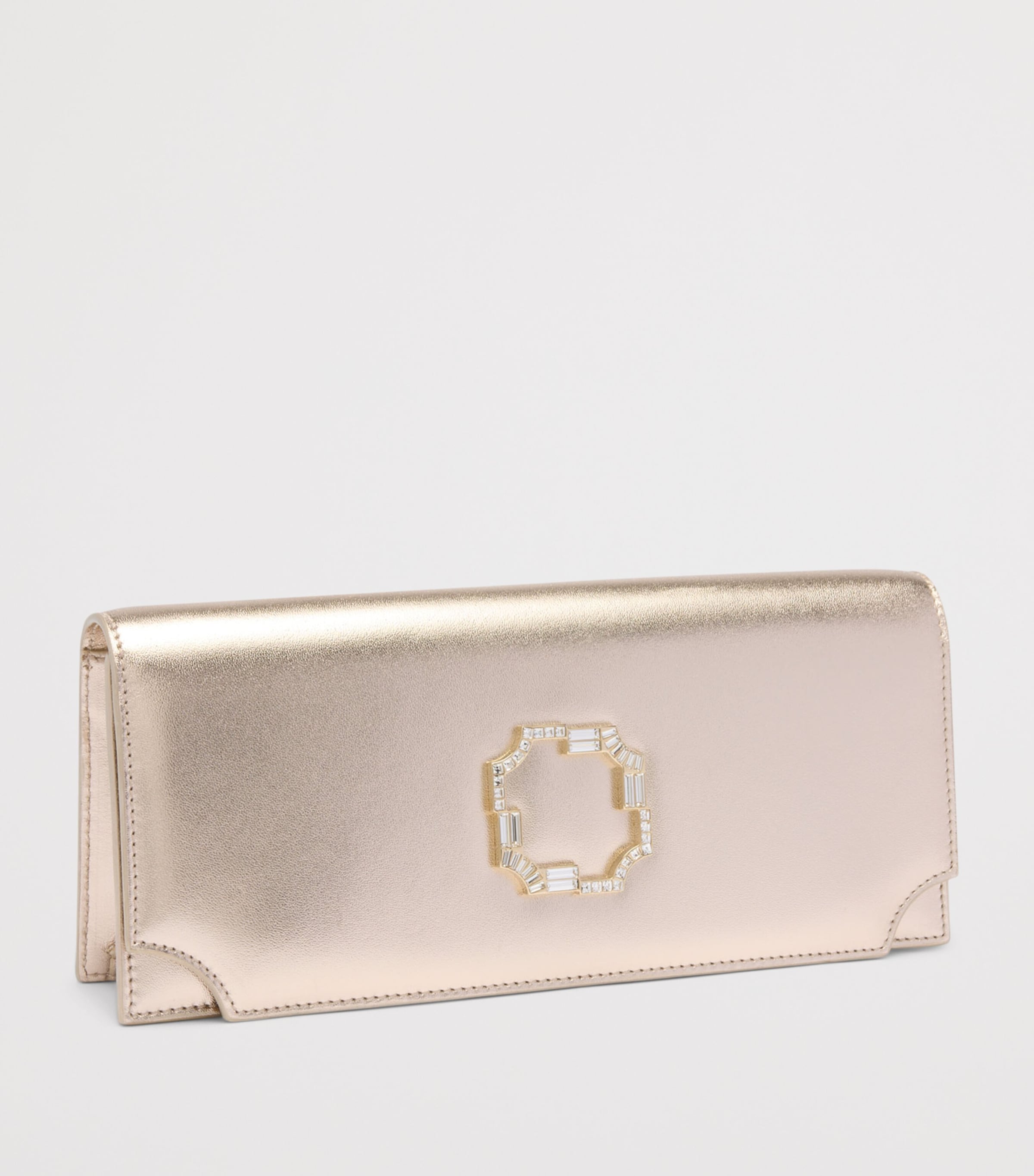 Malone Souliers Leather Vivien Clutch Bag Champagne Image 3