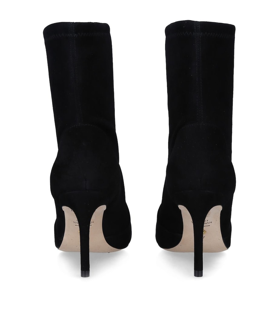 Suede Stretch Ankle Boots 85 BLACK Image 2