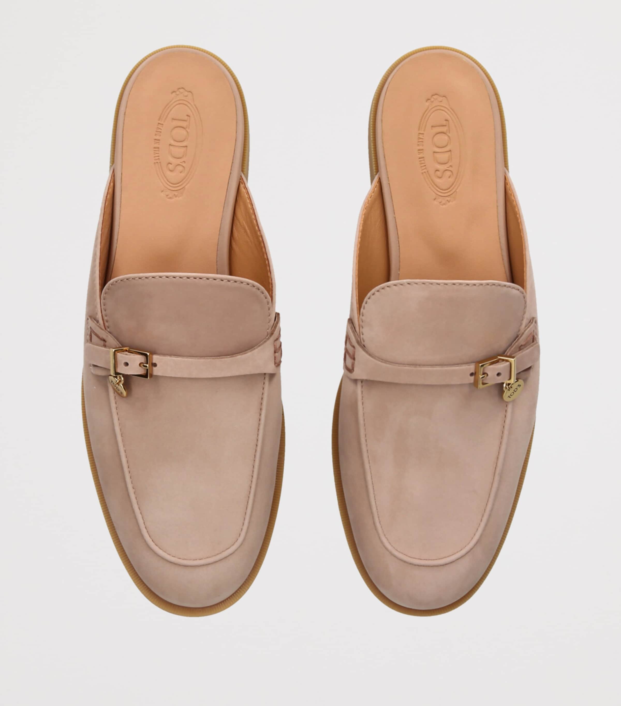 Tod's Suede Slippers Pale Pink Image 4