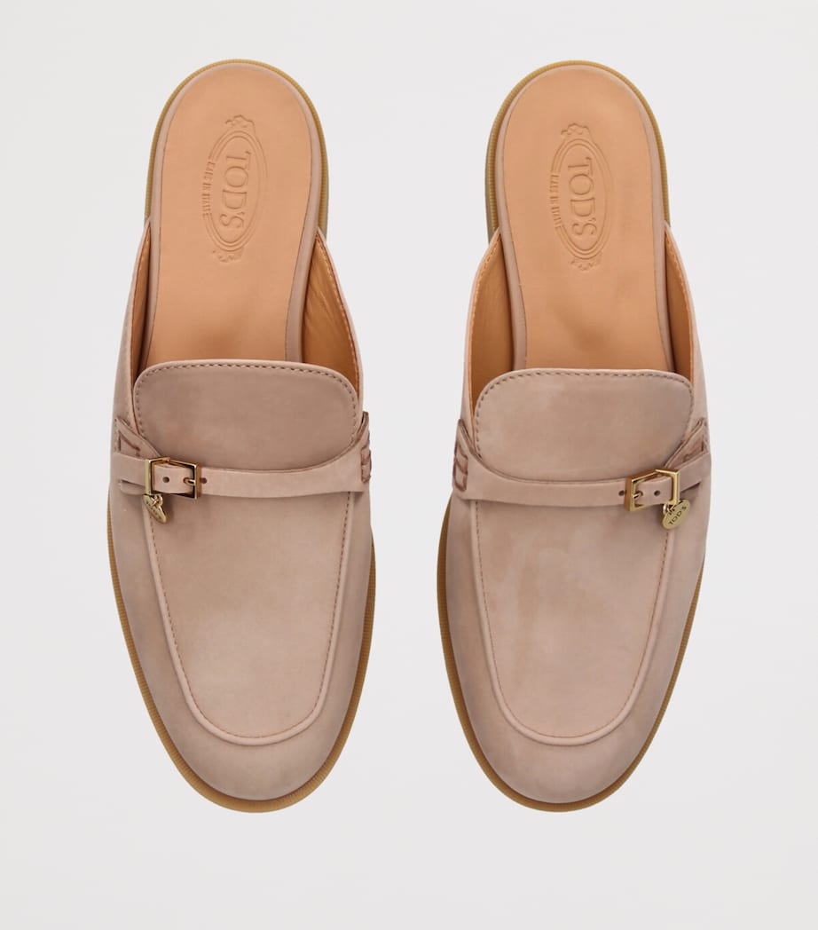 Tod's Suede Slippers Pale Pink Image 4
