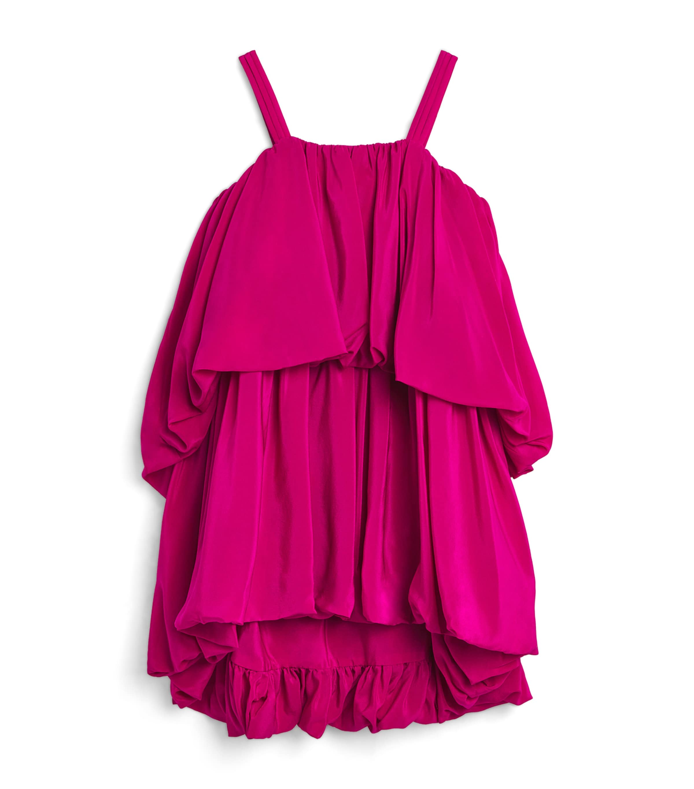 Chloé Kids Silk Ruffled Ceremony Dress (4-14 Years) Fushia Image 1