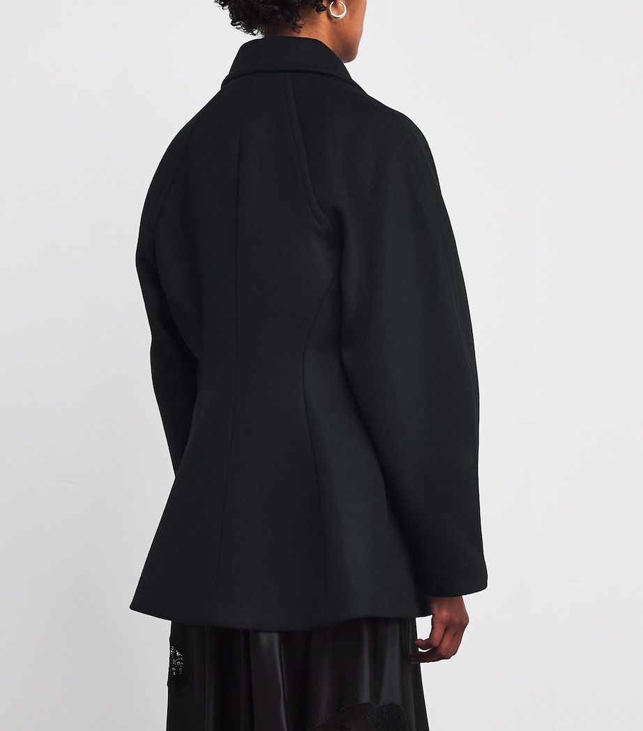 Wool Celo Pea Coat 0999 BLACK Image 4