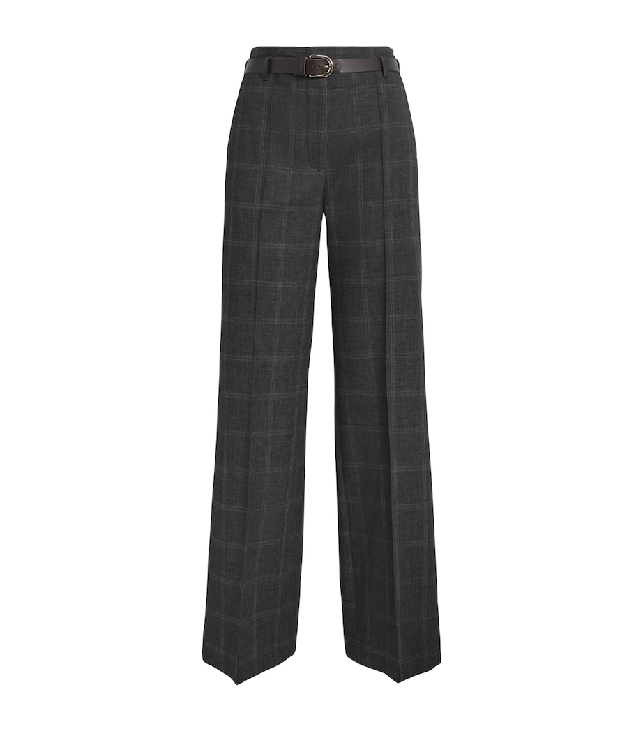 Sandro Paris Womens Check Trousers Grey Image 1