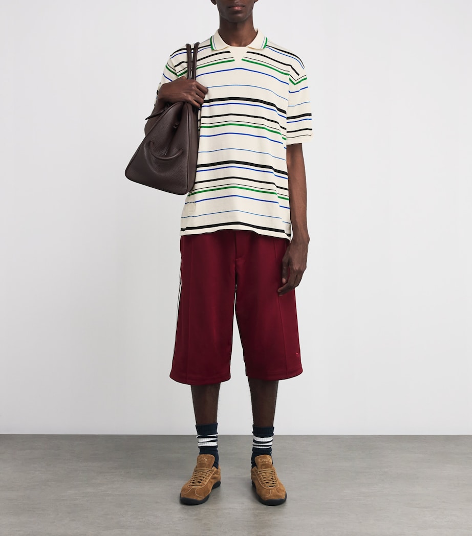 x Wales Bonner Cotton-Blend Striped T-Shirt WHT/GRN/BLU/INDIGO Image 2