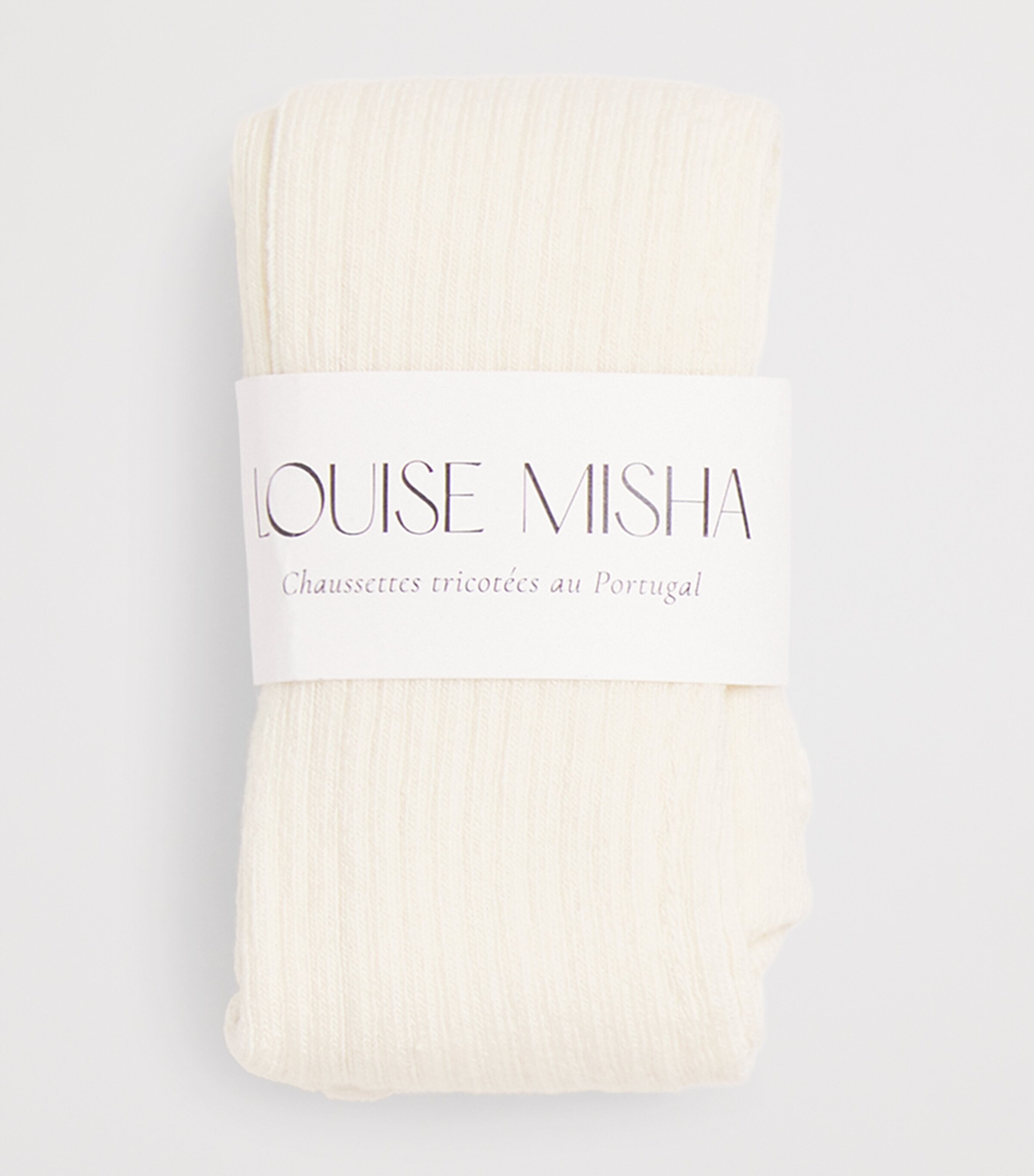 Louise Misha Cotton-Blend Ribbed Chukata Tights Cream Image 2