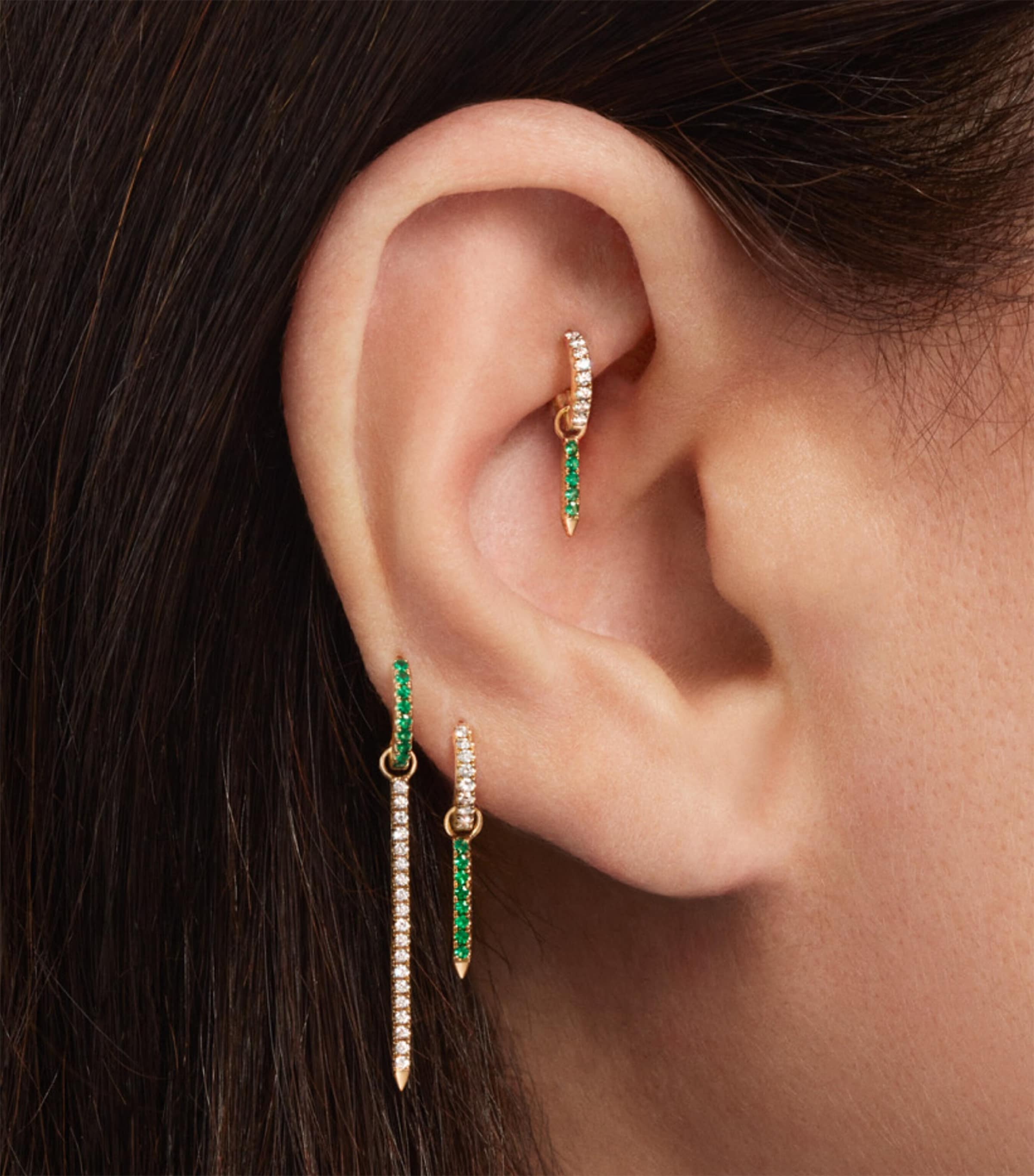 Maria Tash Diamond Eternity Single Hoop Earring (5mm) Black Gold Image 2