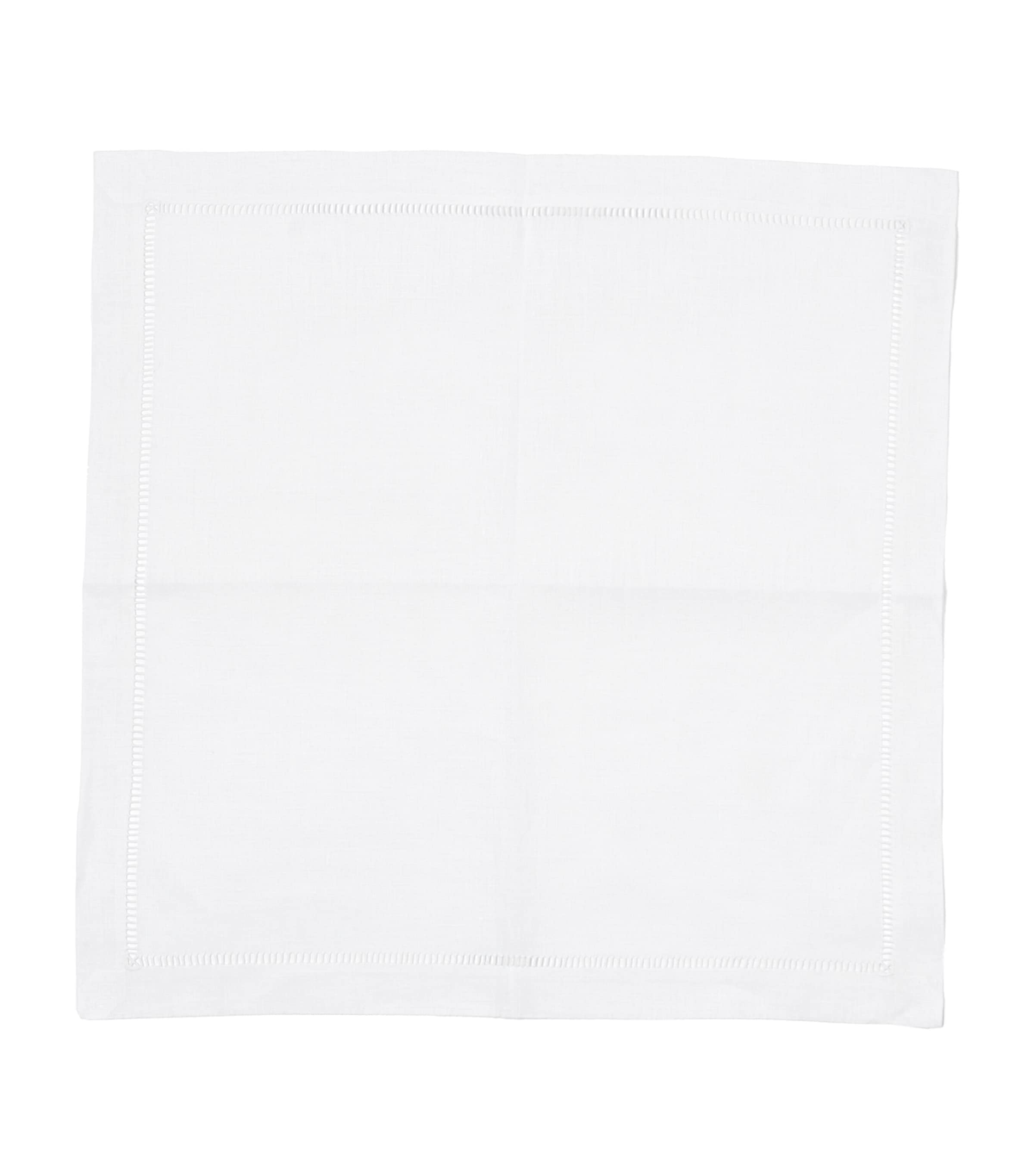 Linen Ladder Napkin (50cm x 50cm) WHITE Image 2