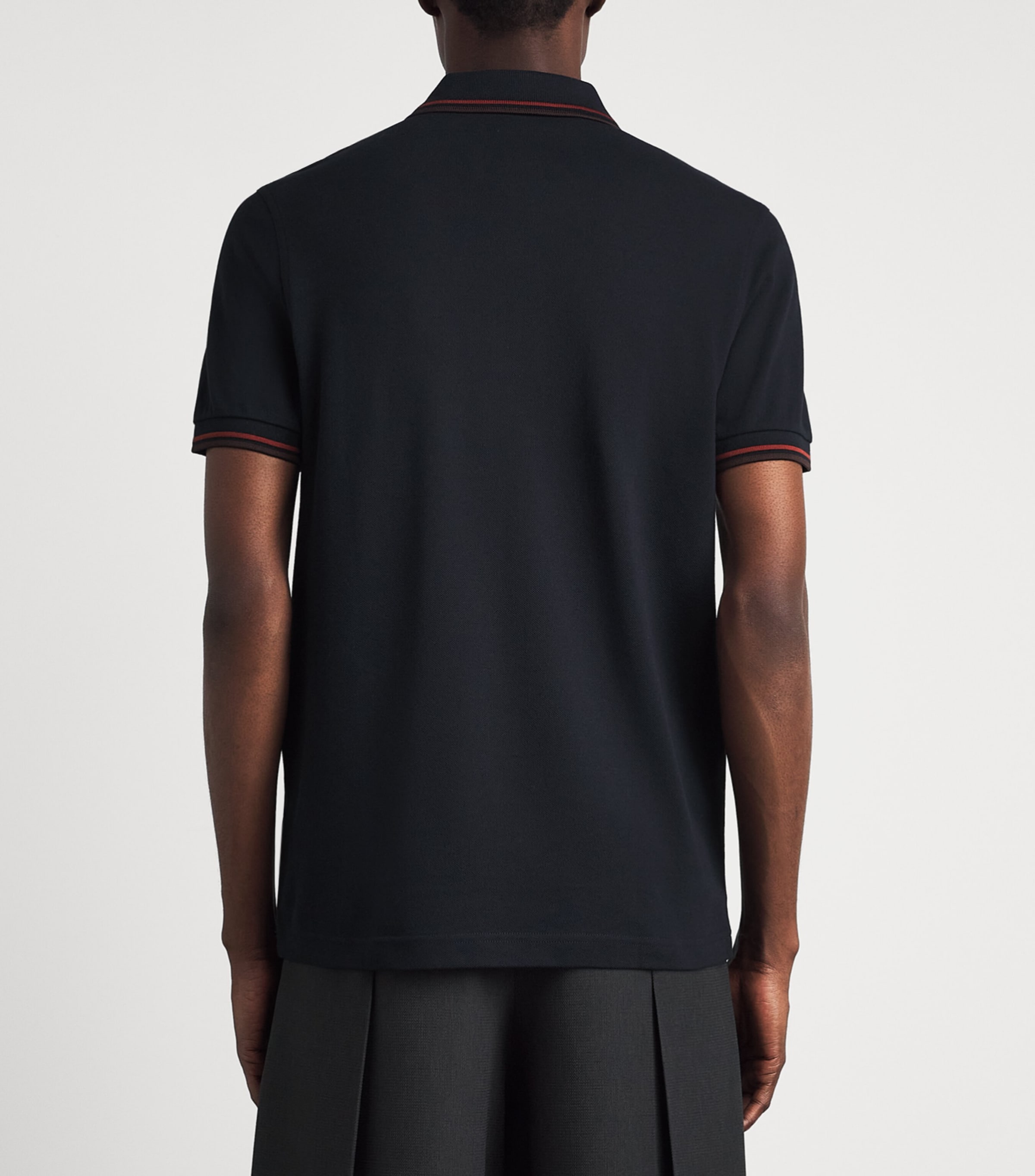 Fred Perry Mens Cotton Twin Tipped Polo Shirt Nvy/brndy/rchbrn Image 5