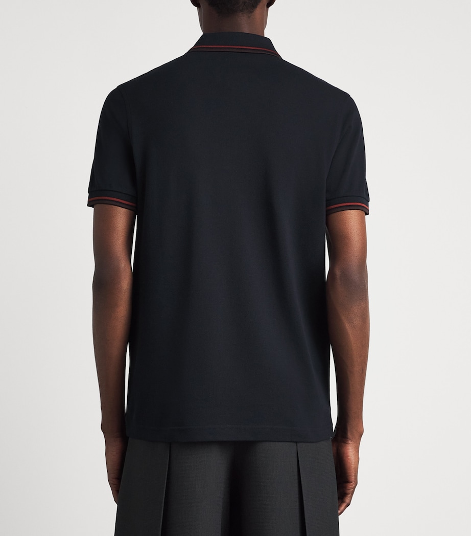 Fred Perry Mens Cotton Twin Tipped Polo Shirt Nvy/brndy/rchbrn Image 5