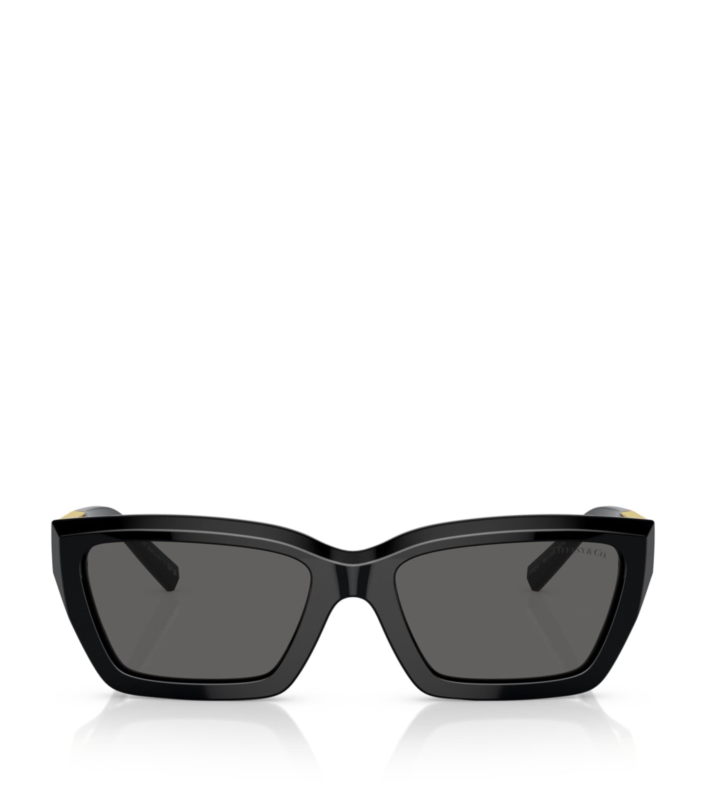Tiffany & Co Acetate Rectangular Sunglasses In Black
