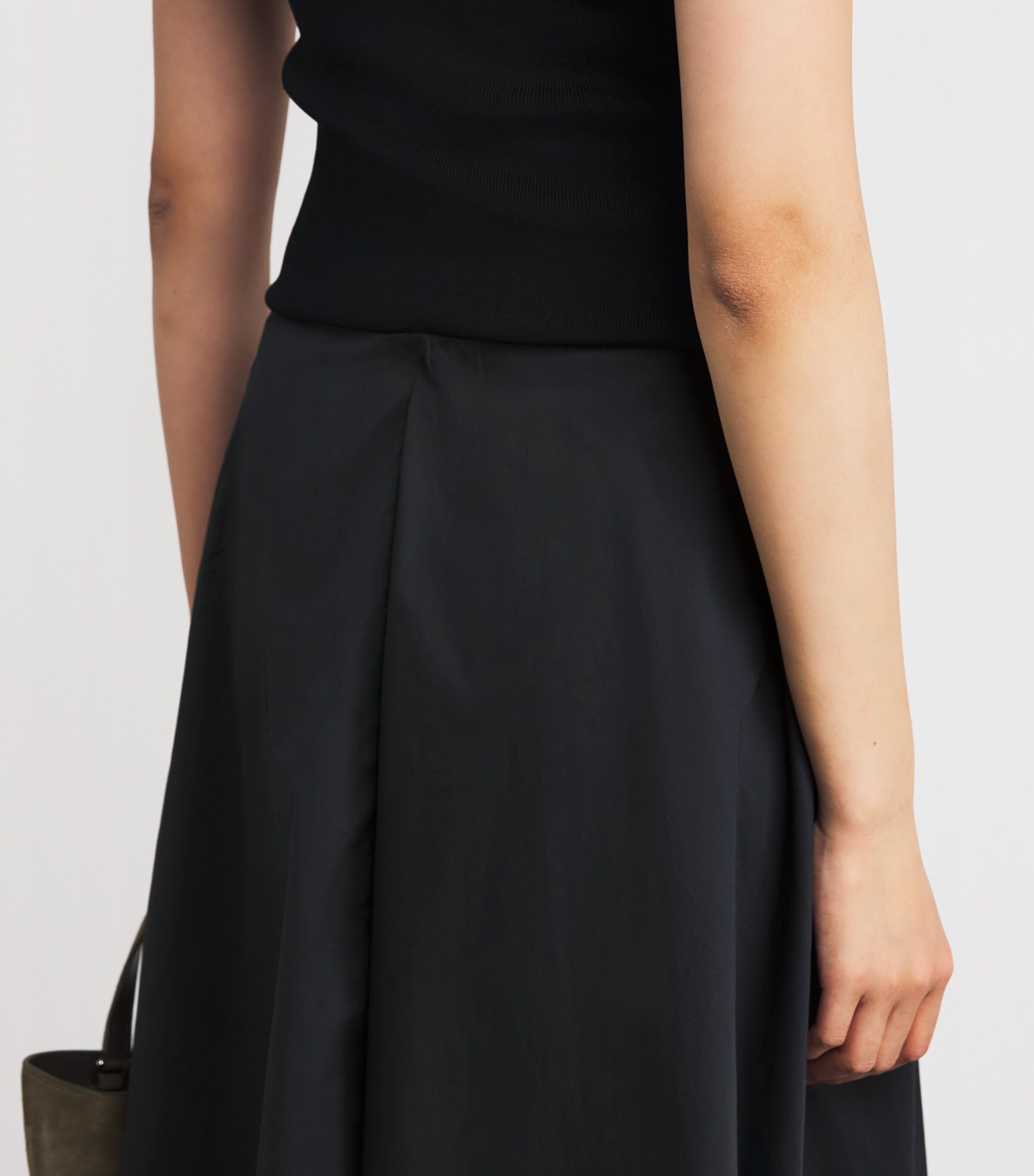 Cotton-Blend Asymmetric Maxi Dress BLACK Image 6