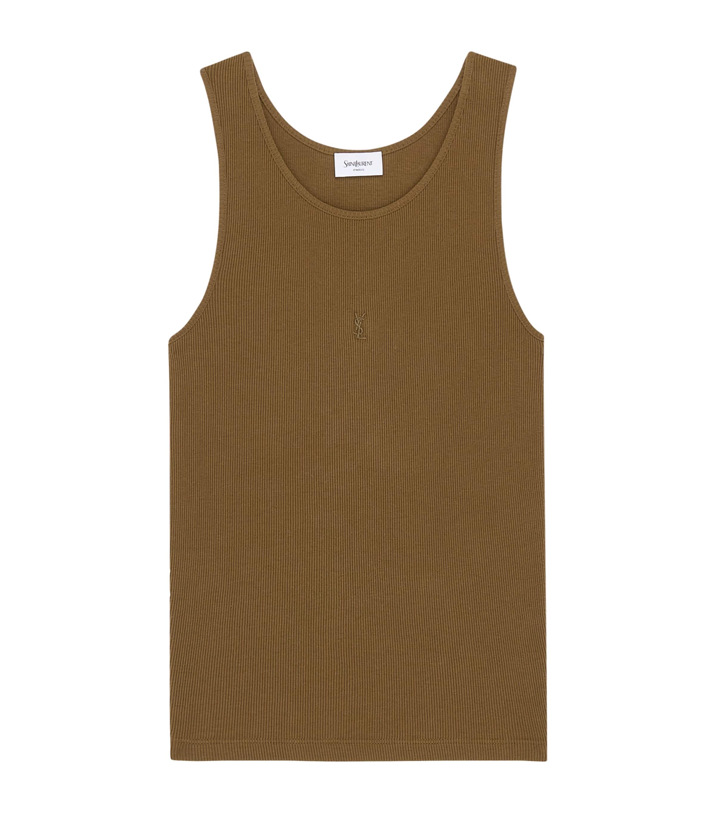 Saint Laurent Womens Cotton Cassandre Tank Top Image 1