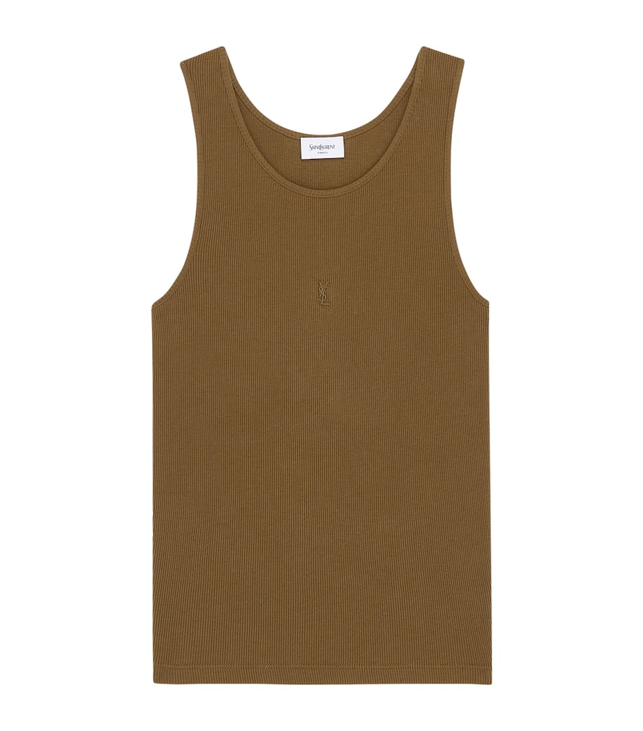 Saint Laurent Womens Cotton Cassandre Tank Top Image 1