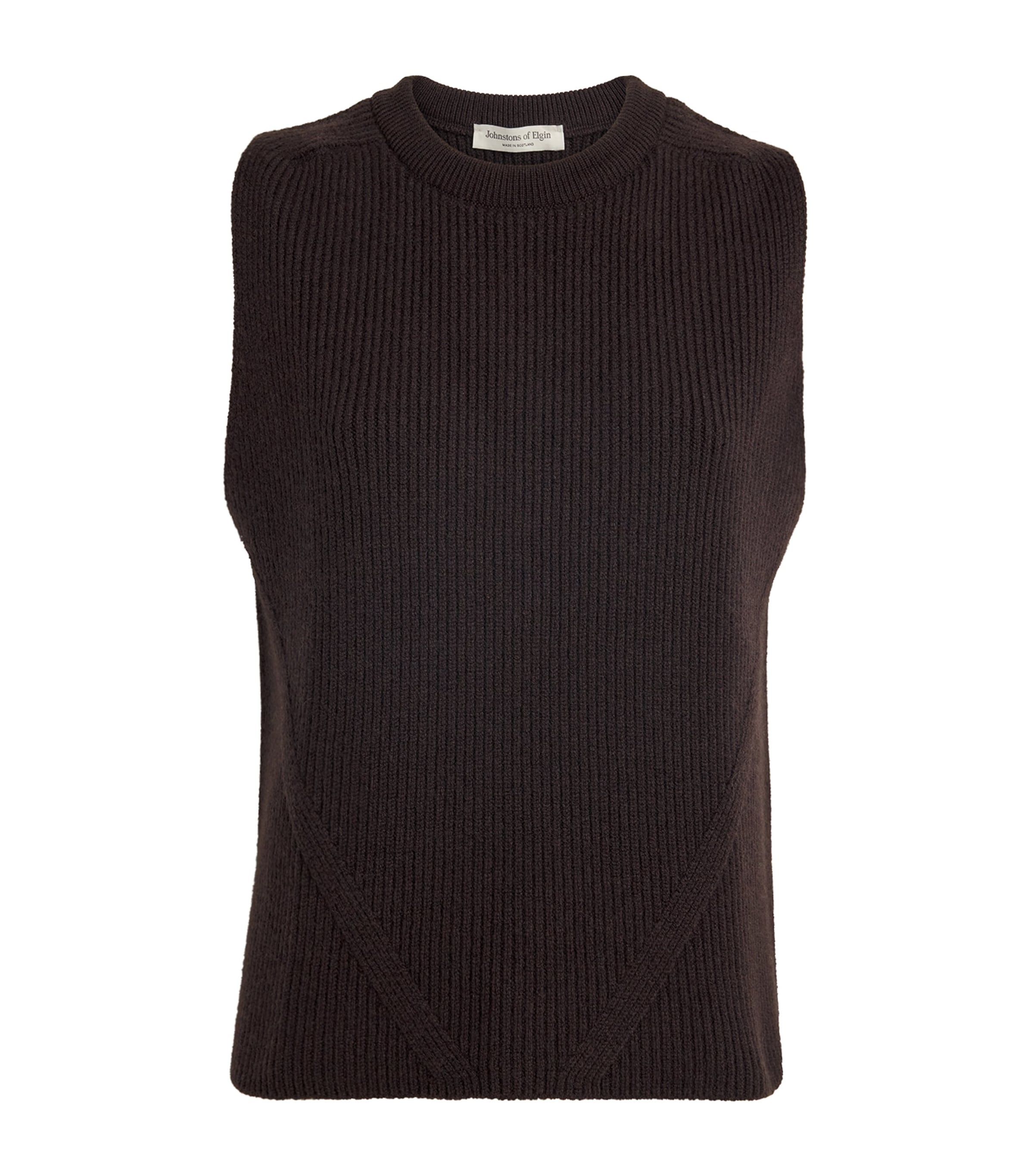 Johnstons Of Elgin Cashmere-blend Knitted Tank Top In Brown
