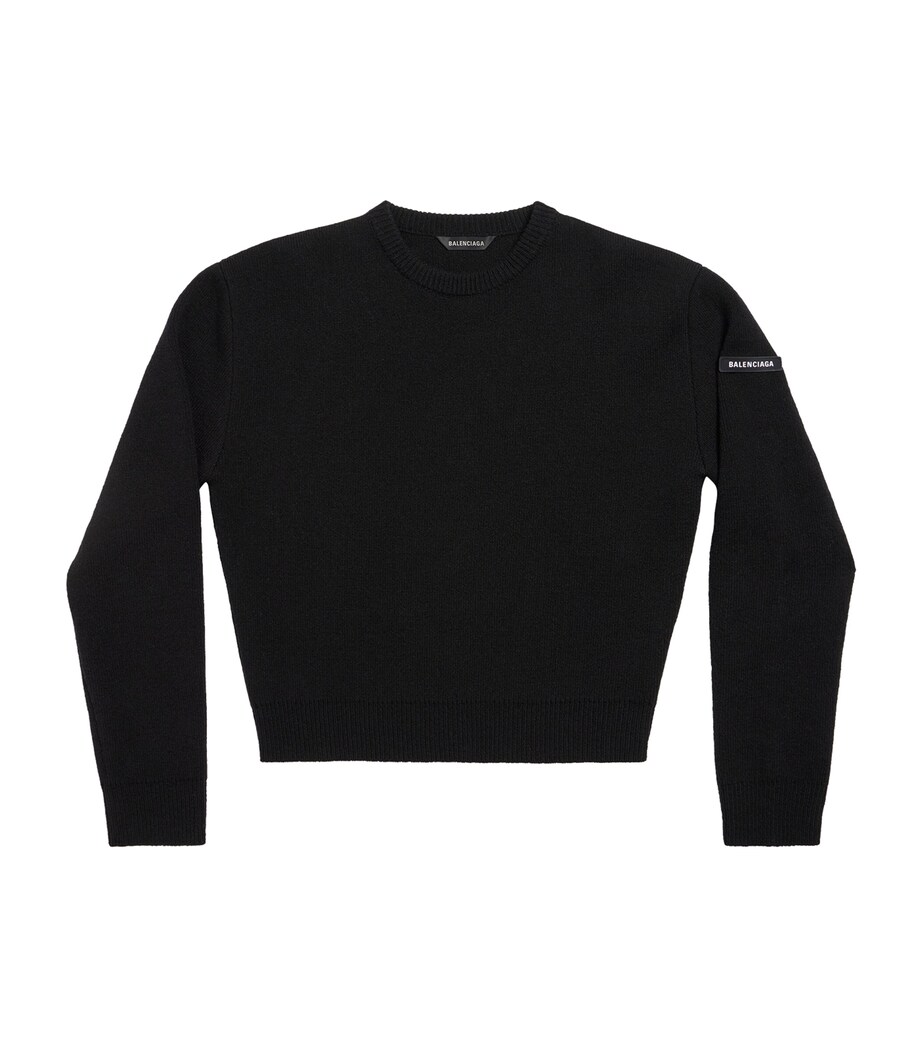 Balenciaga Womens Wool Logo Sweater Image 1