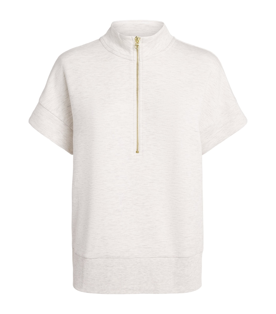 Varley Womens Half-Zip Ritchie Sweatshirt Ivory Marl Image 1