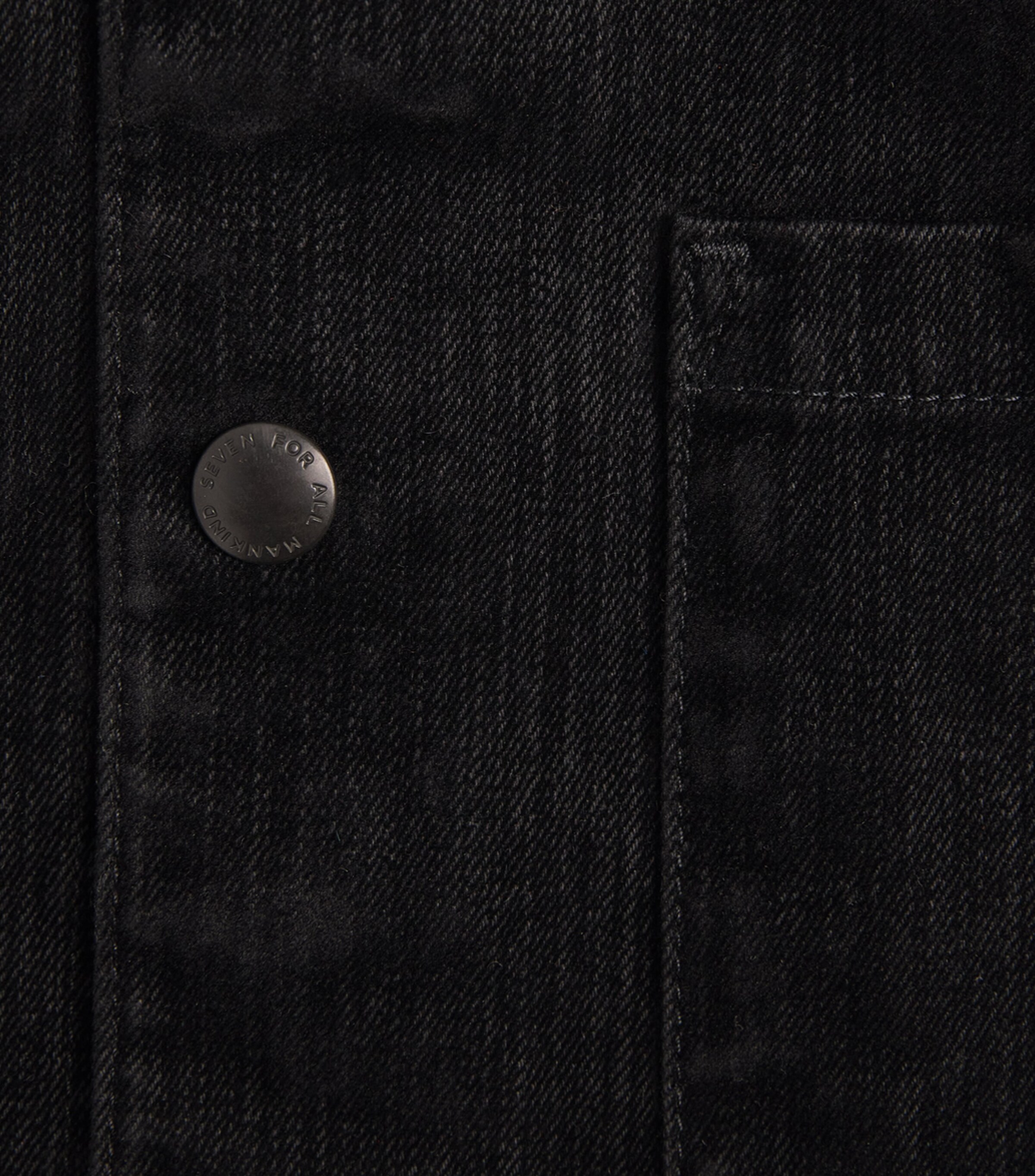 7 For All Mankind Mens Denim Overshirt Black Image 6