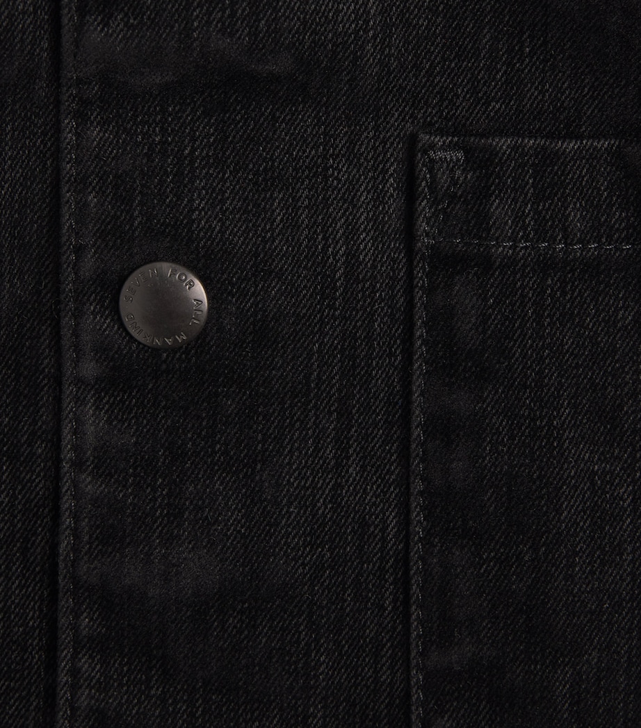 7 For All Mankind Mens Denim Overshirt Black Image 6