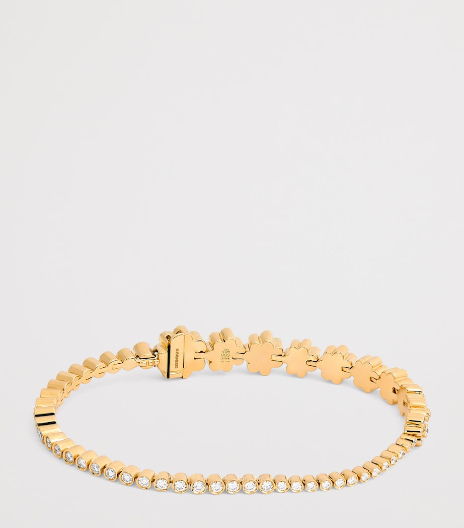 Yellow Gold and Diamond Fleur de Tennis Bracelet YELLOW GOLD Image 3