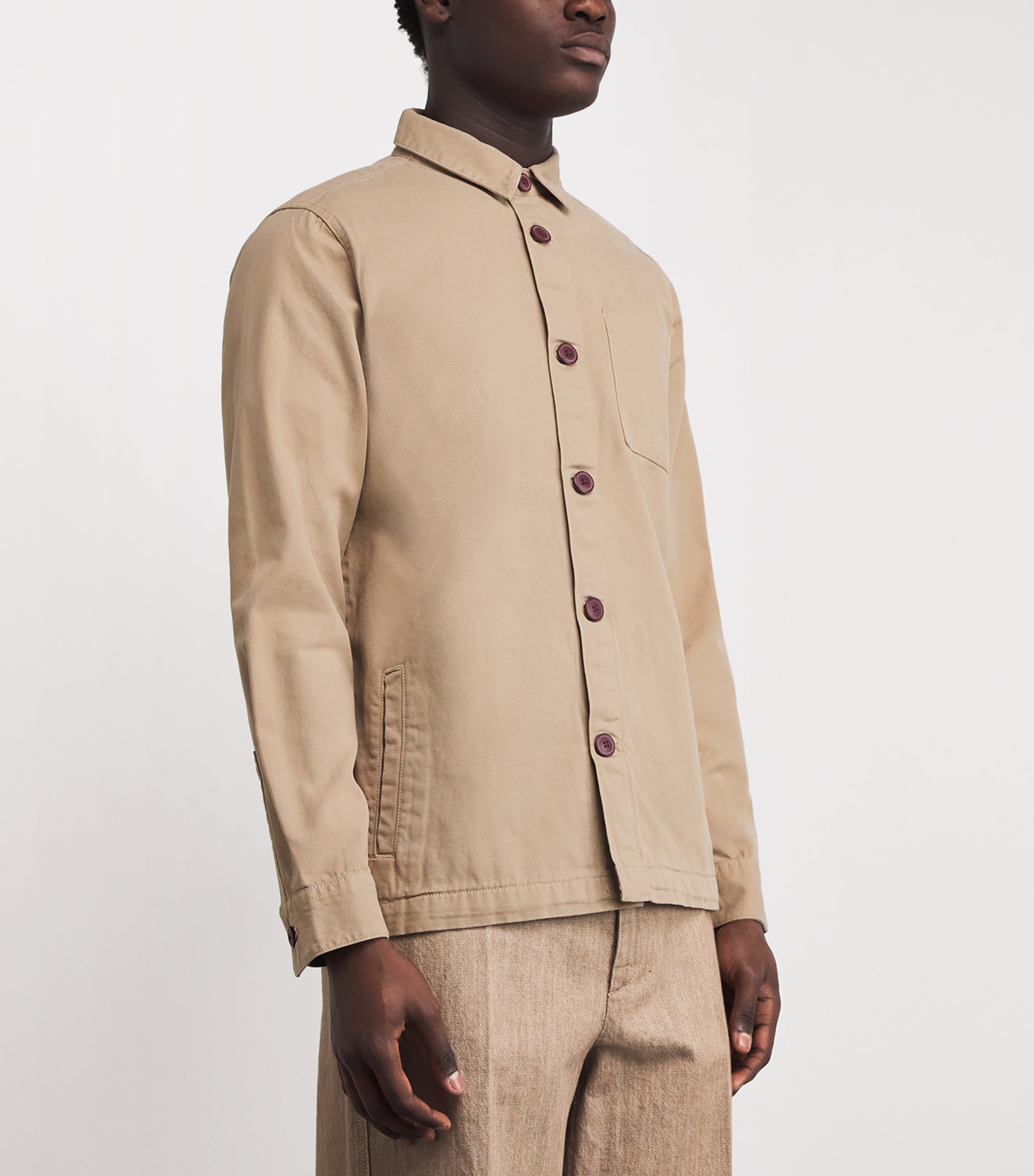 Cotton Washed Overshirt WASHED STONEST17 Image 3