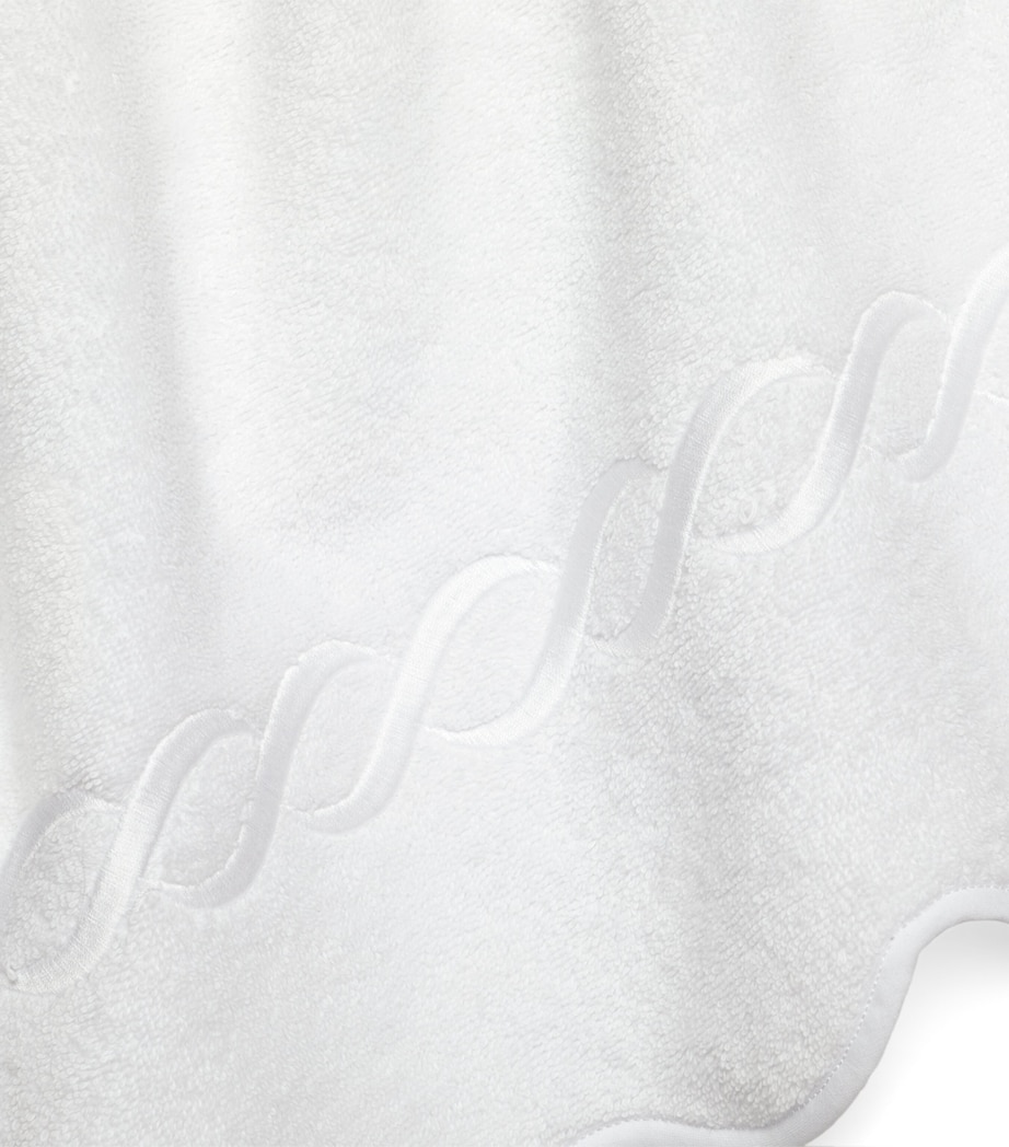 Cotton Treccia Face Cloth (30cm x 30cm) WHITE/WHITE Image 2