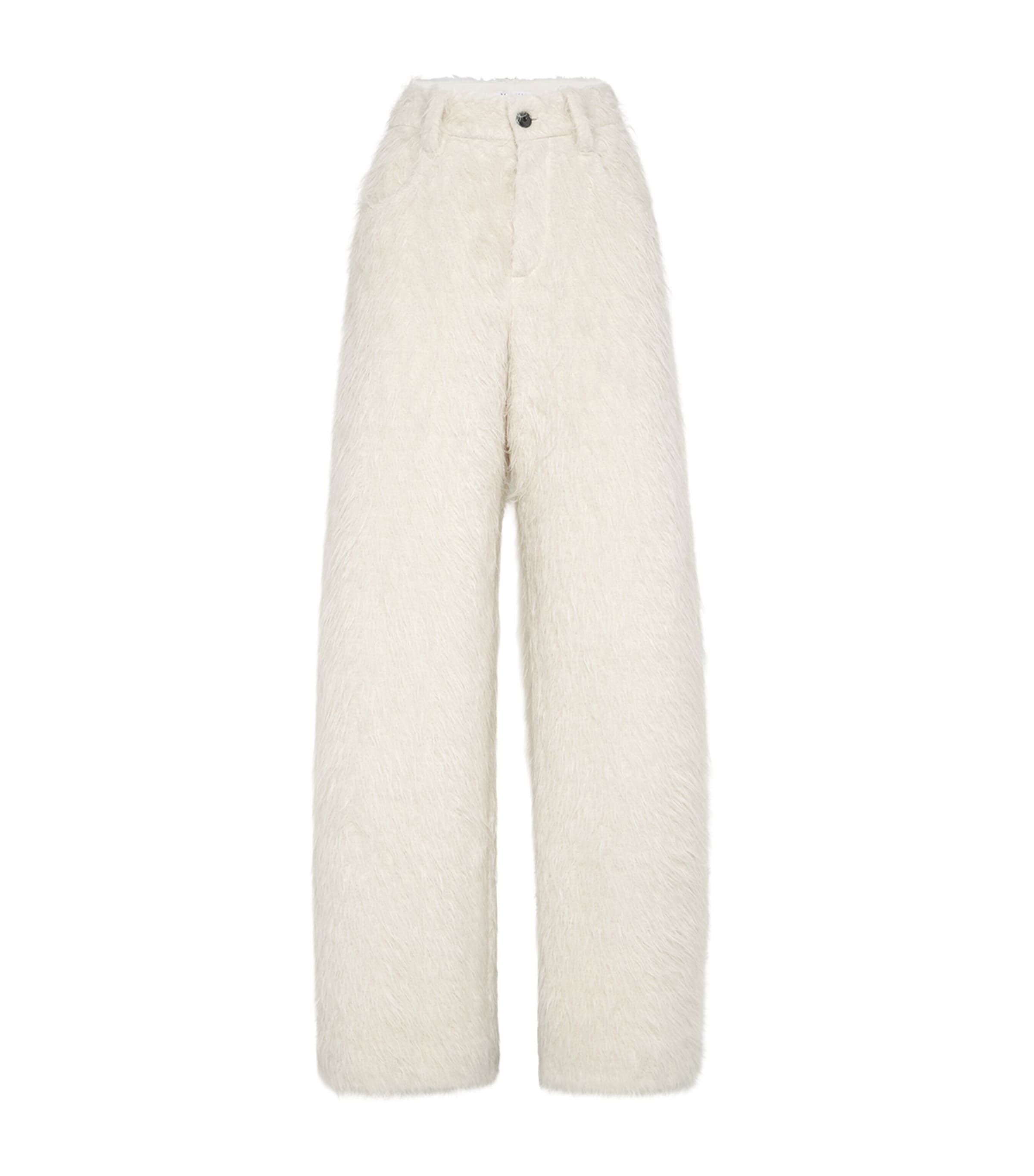 Brunello Cucinelli Alpaca-blend Wide-leg Trousers In White
