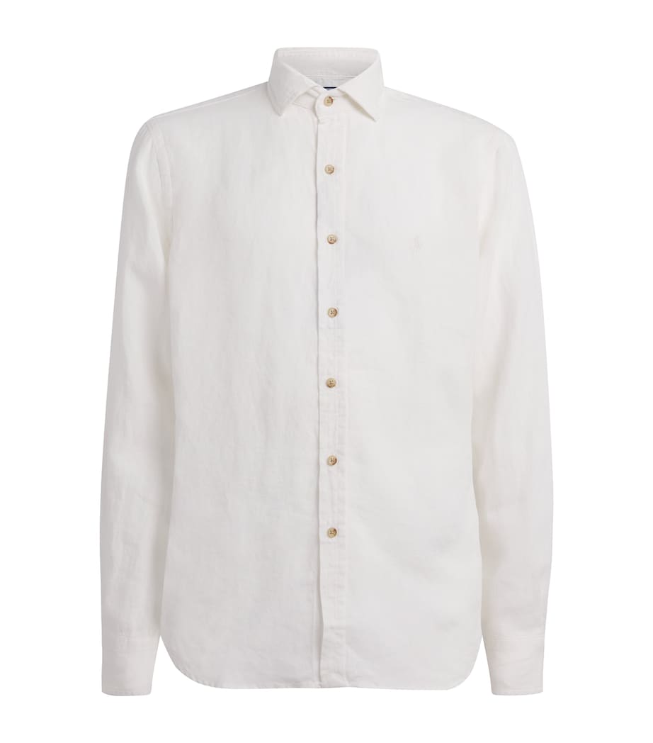 Polo Ralph Lauren Mens Linen Polo Pony Shirt Ceramic White Image 1