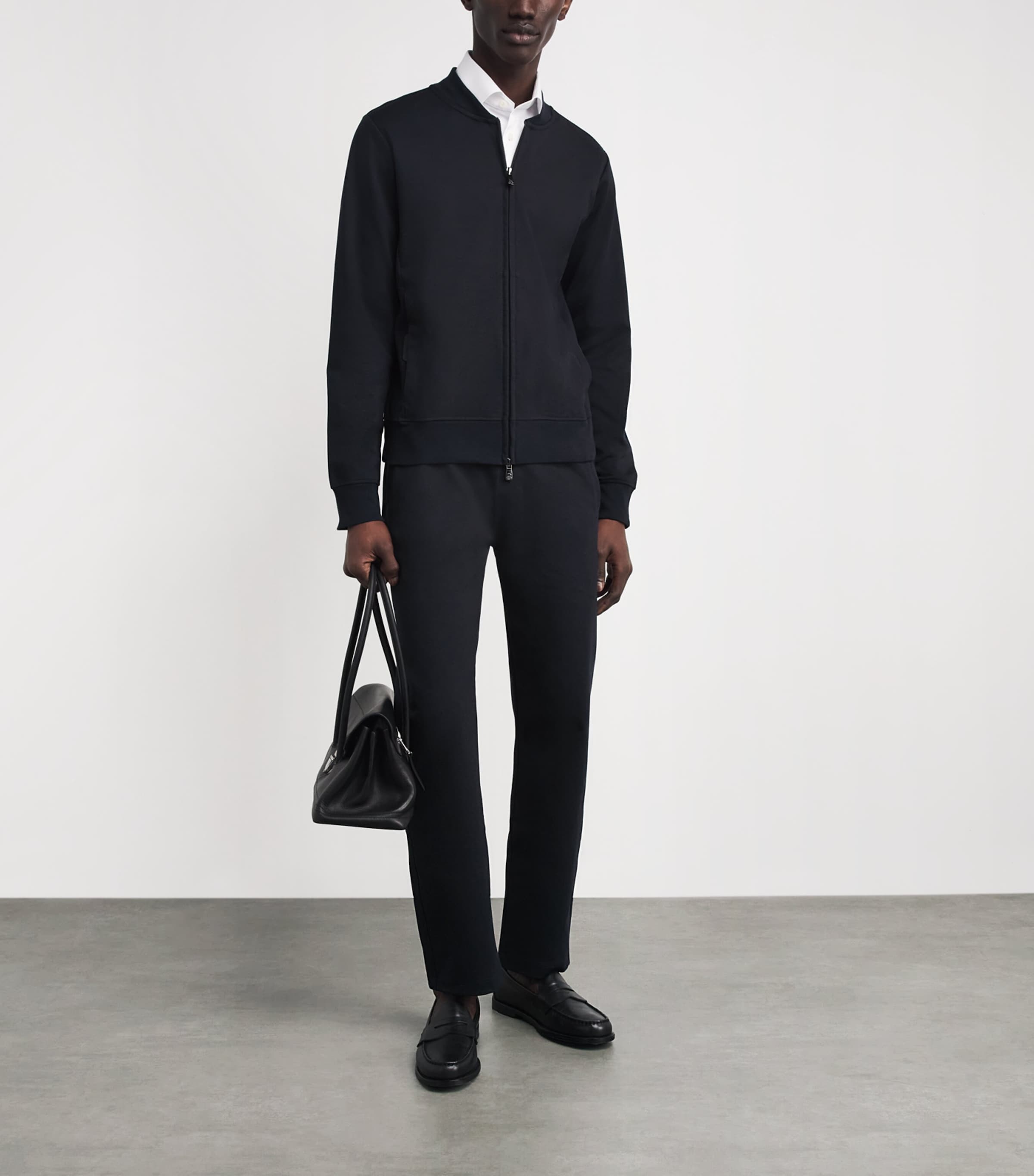 Corneliani Mens Cotton-Blend Sweatpants Navy Blue Image 2
