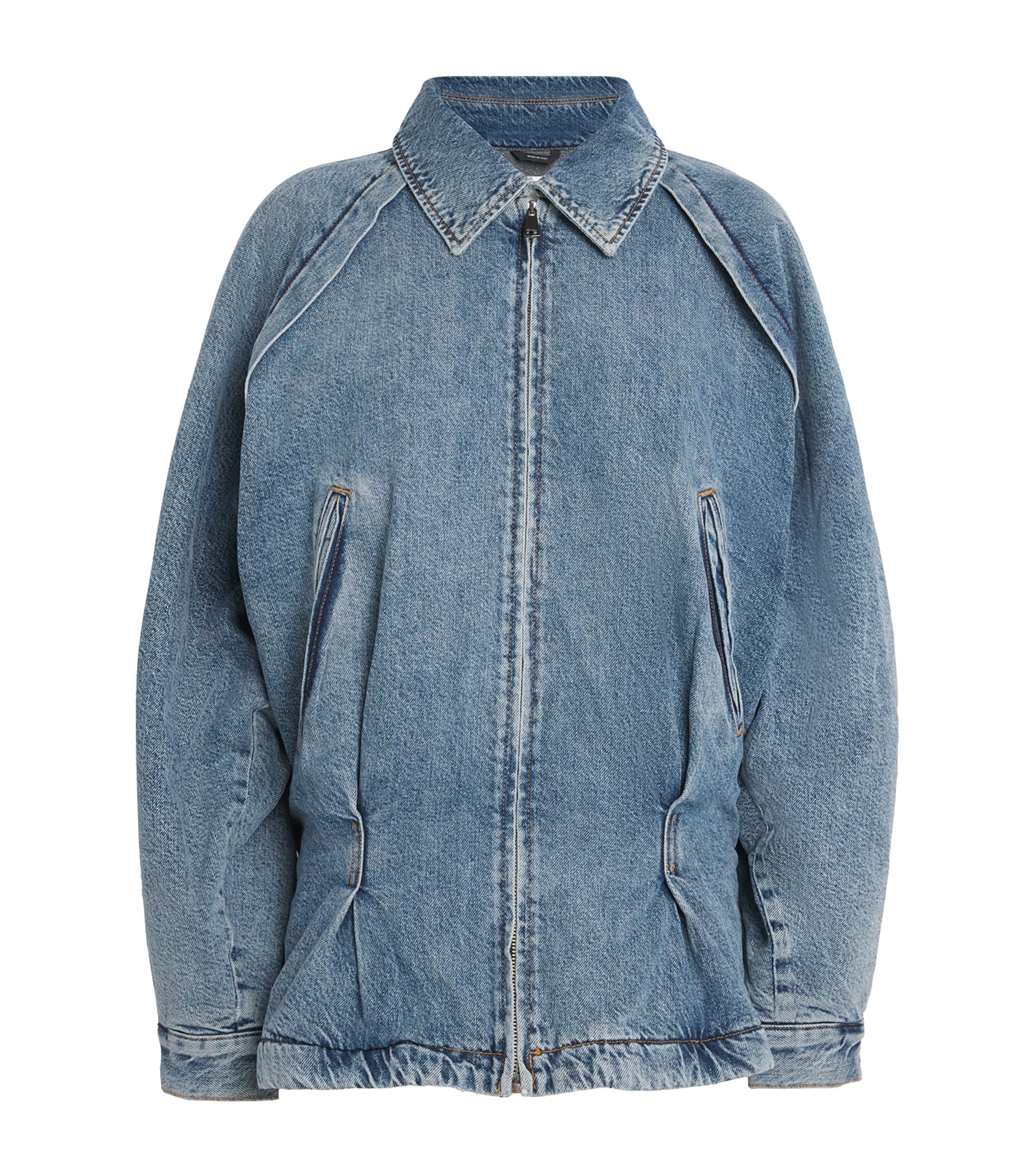 Haikure June Zip-front Denim Jacket In Blue
