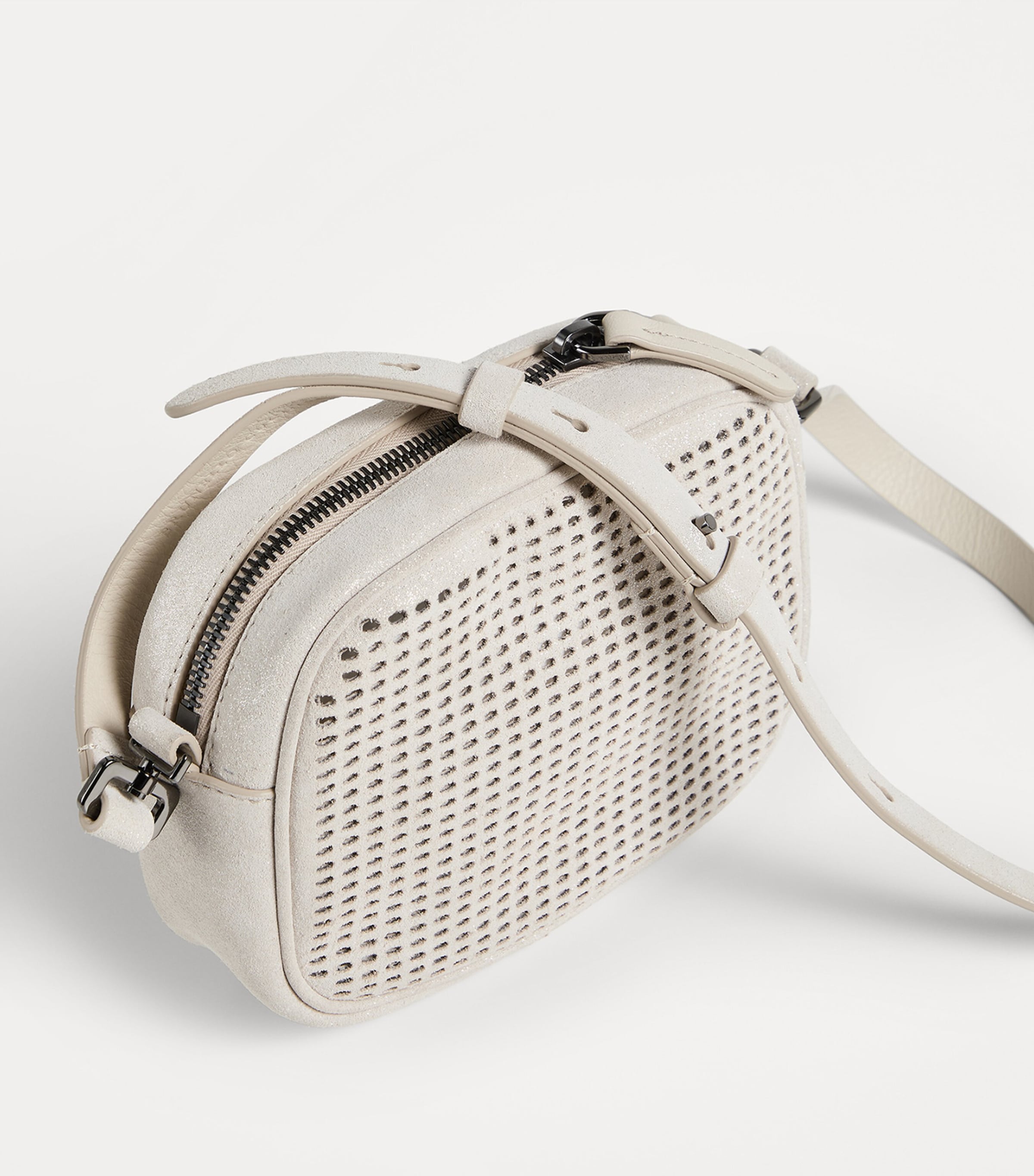 Brunello Cucinelli Kids Suede Laser Cut-Out Cross-Body Bag Image 2