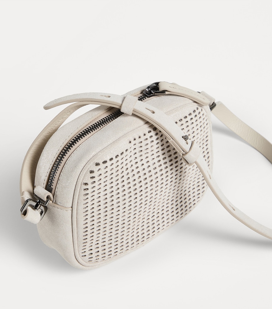 Brunello Cucinelli Kids Suede Laser Cut-Out Cross-Body Bag Image 2