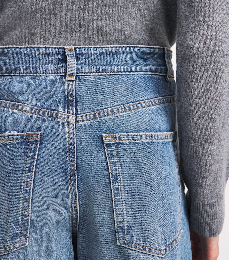 ME+EM Womens Ankle Grazer Straight Jeans Mid Blue Wash Image 3