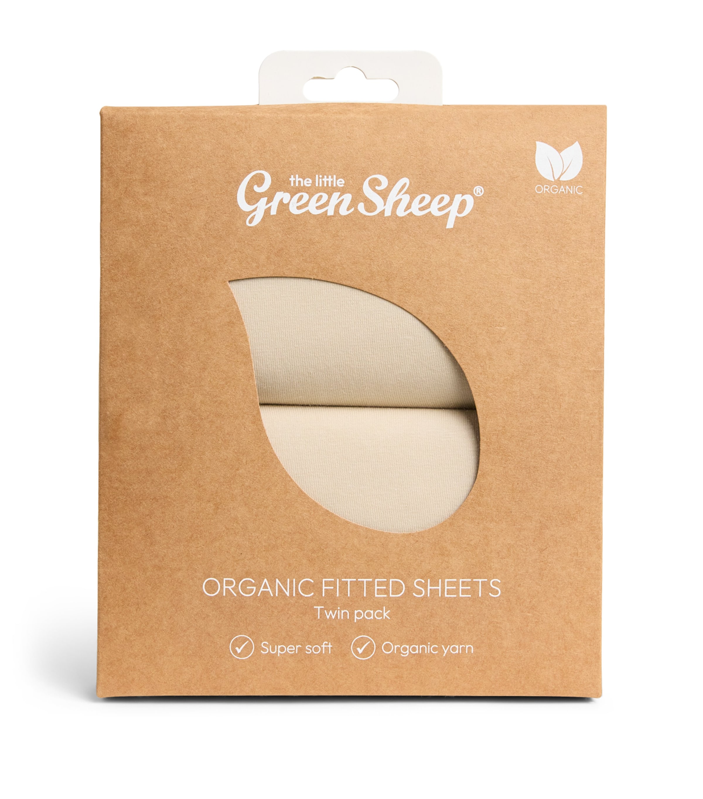The Little Green Sheep Organic Cotton Moses Basket Printed Fitted Sheets (Set of 2) Leaves Image 1