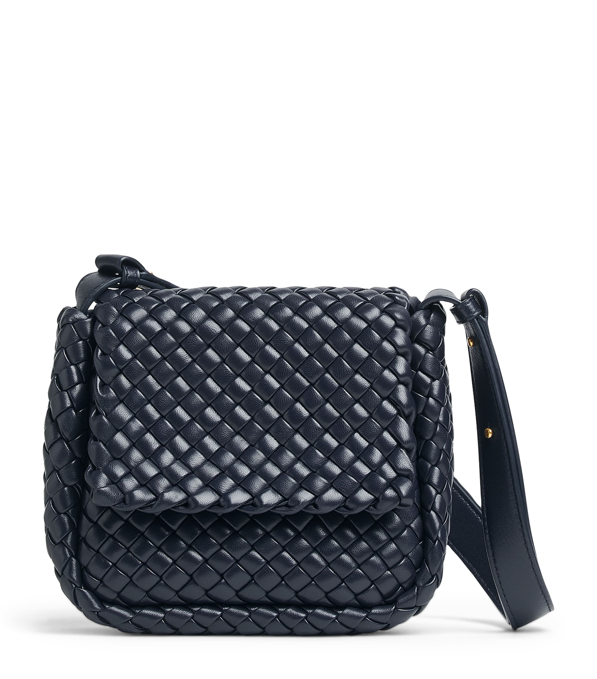 Bottega Veneta Mini Cobble Shoulder Bag In Blue