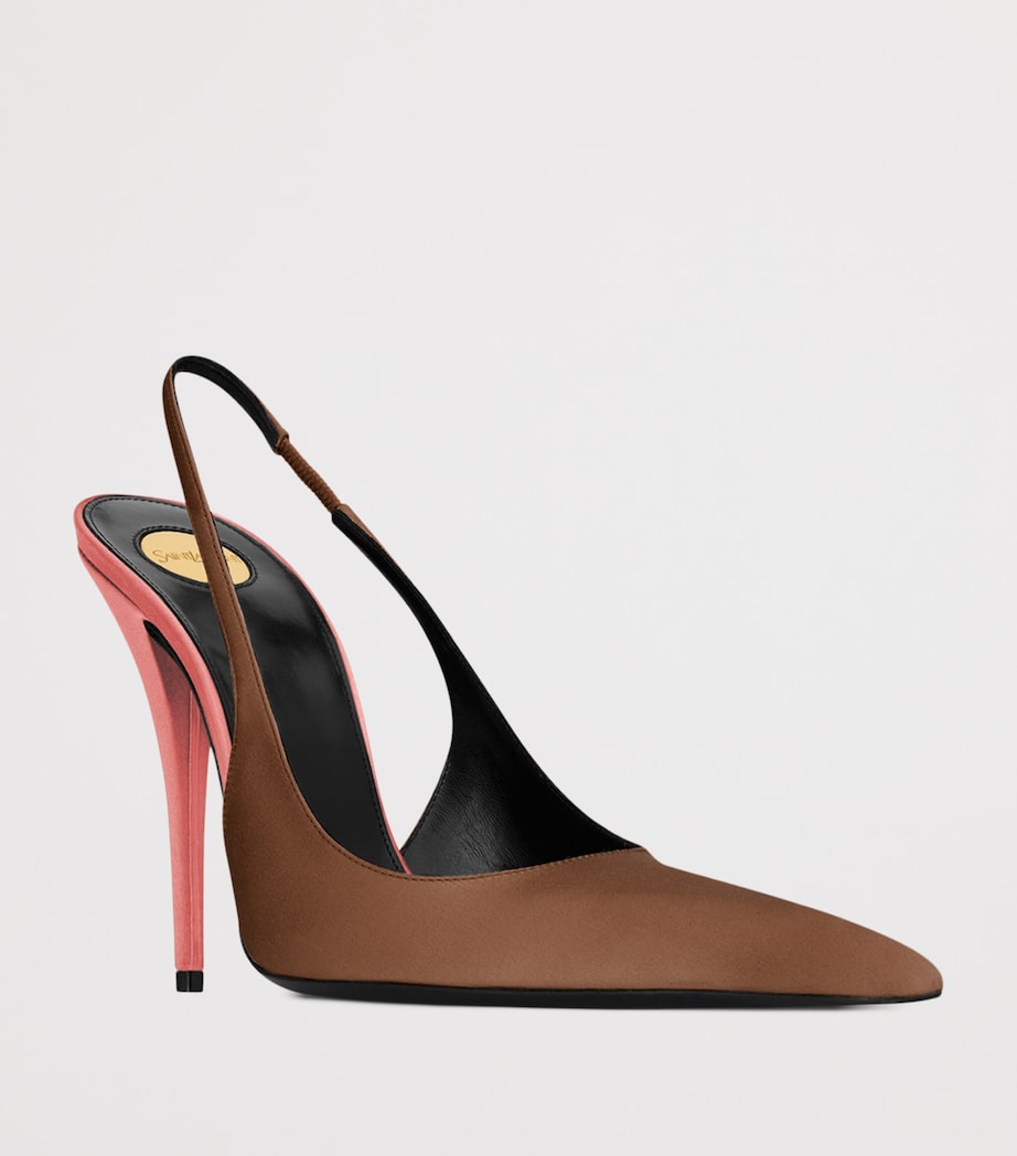 Satin Deroche Slingback Pumps 110 2621 Image 3