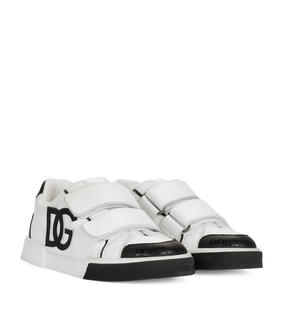 Leather Portofino Sneakers 8B926-WHITE/BLACK Image 4