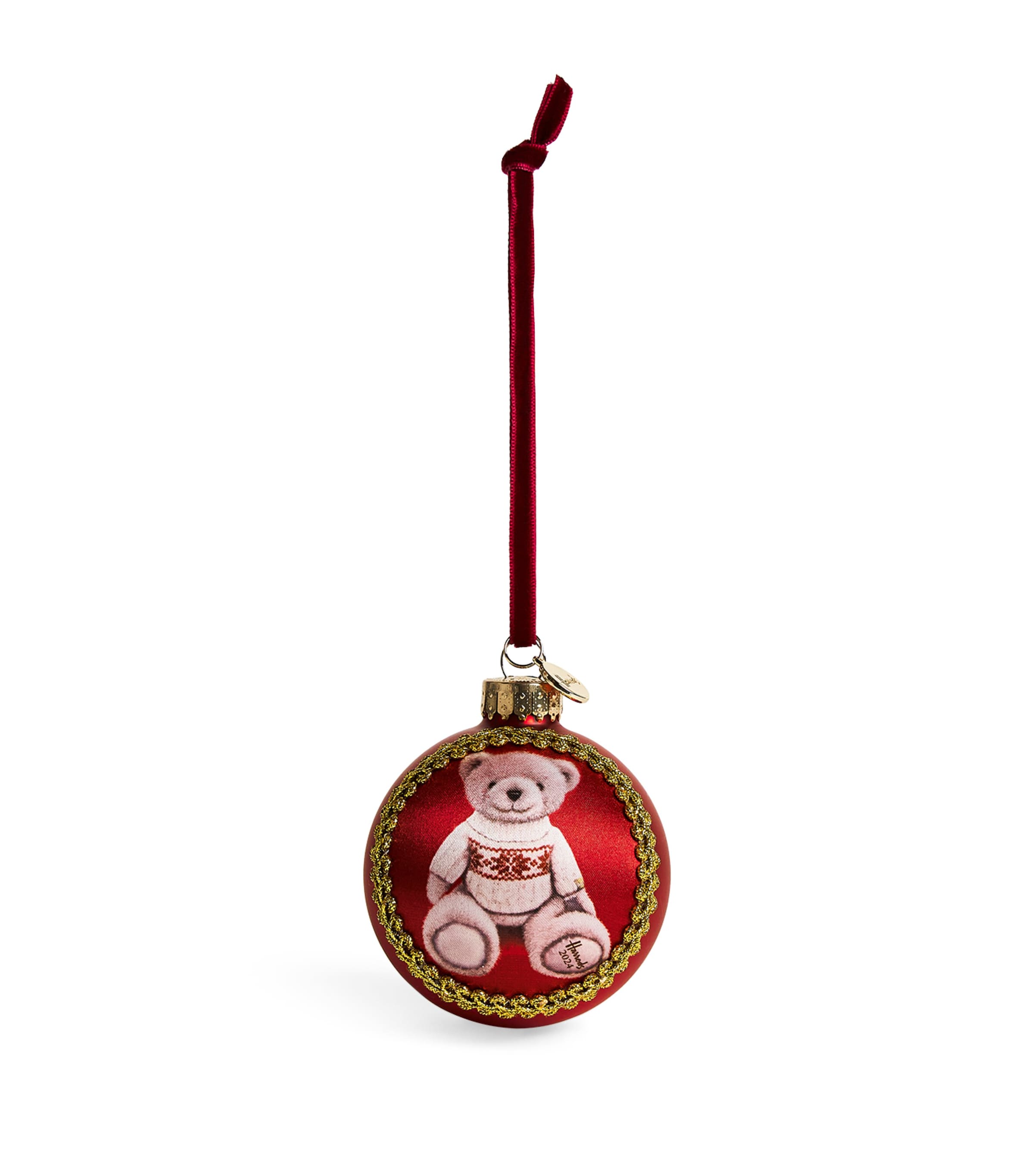 Harrods Red Christmas Bear 2024 Noah Bauble In Multi