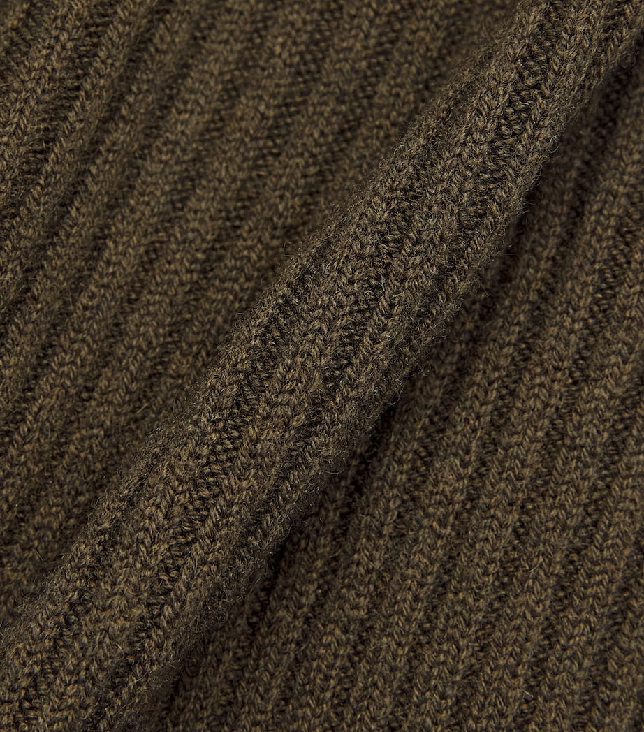 Wool-Blend Rib-Knit Leggings MOSS GREEN Image 5