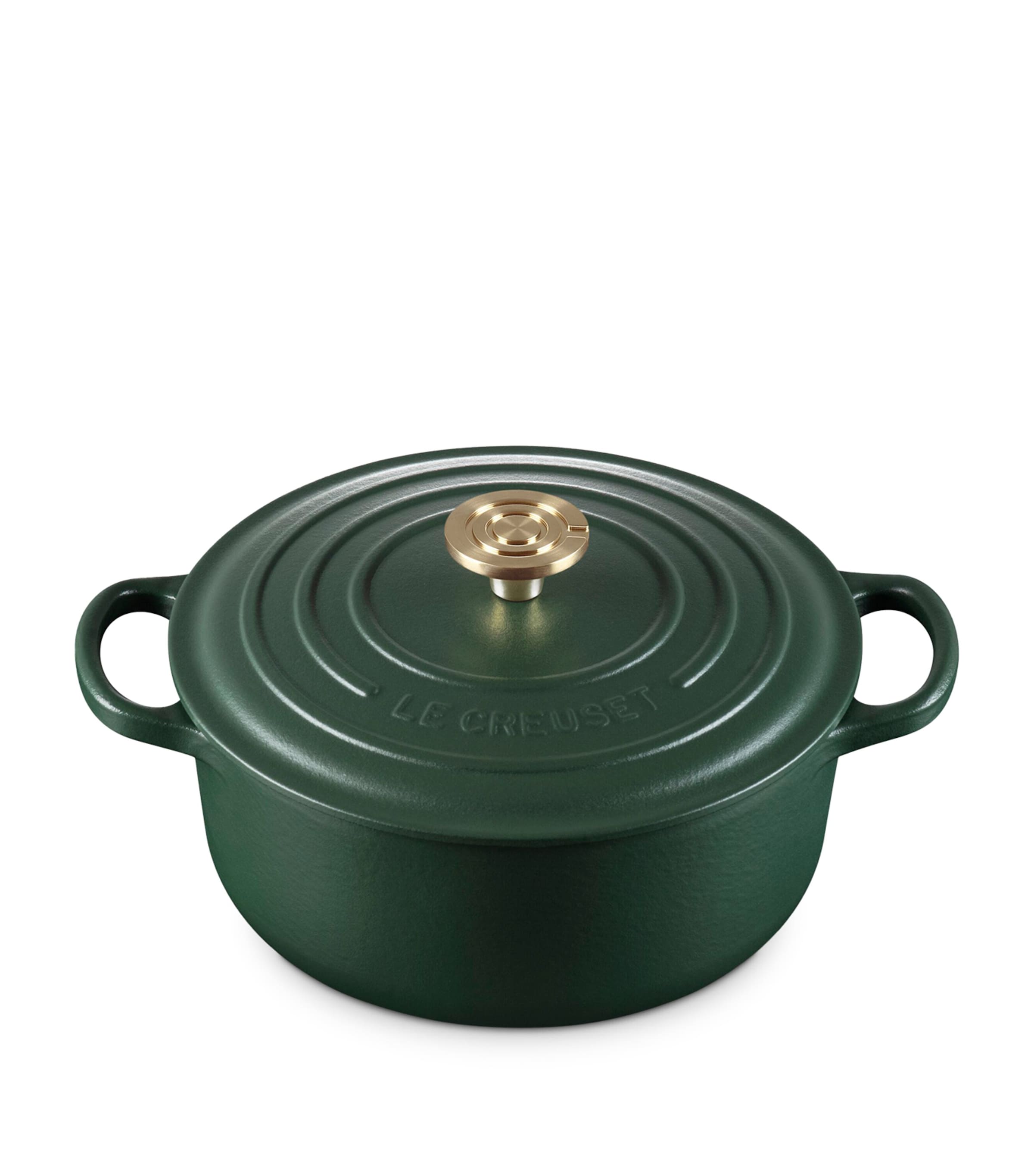 Le Creuset Cast Iron Round Casserole Dish (20cm) Green Image 2