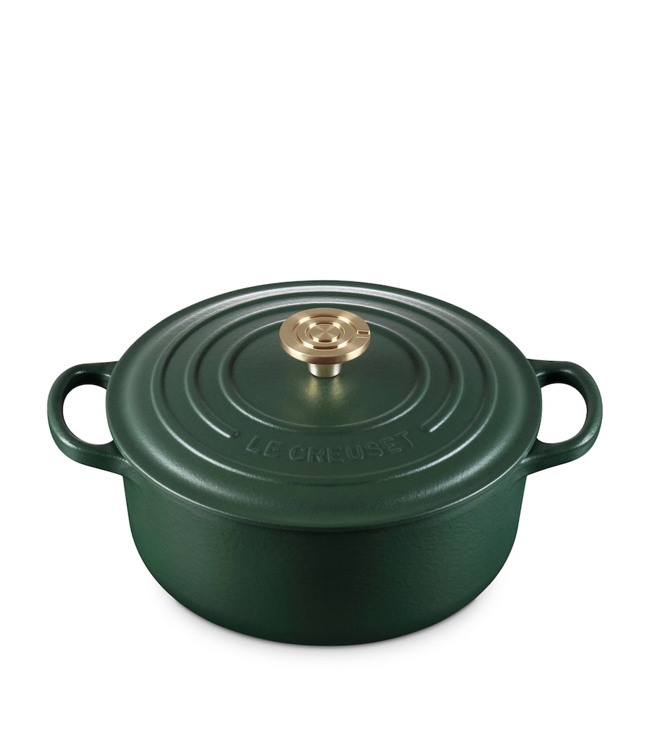 Le Creuset Cast Iron Round Casserole Dish (20cm) Green Image 2