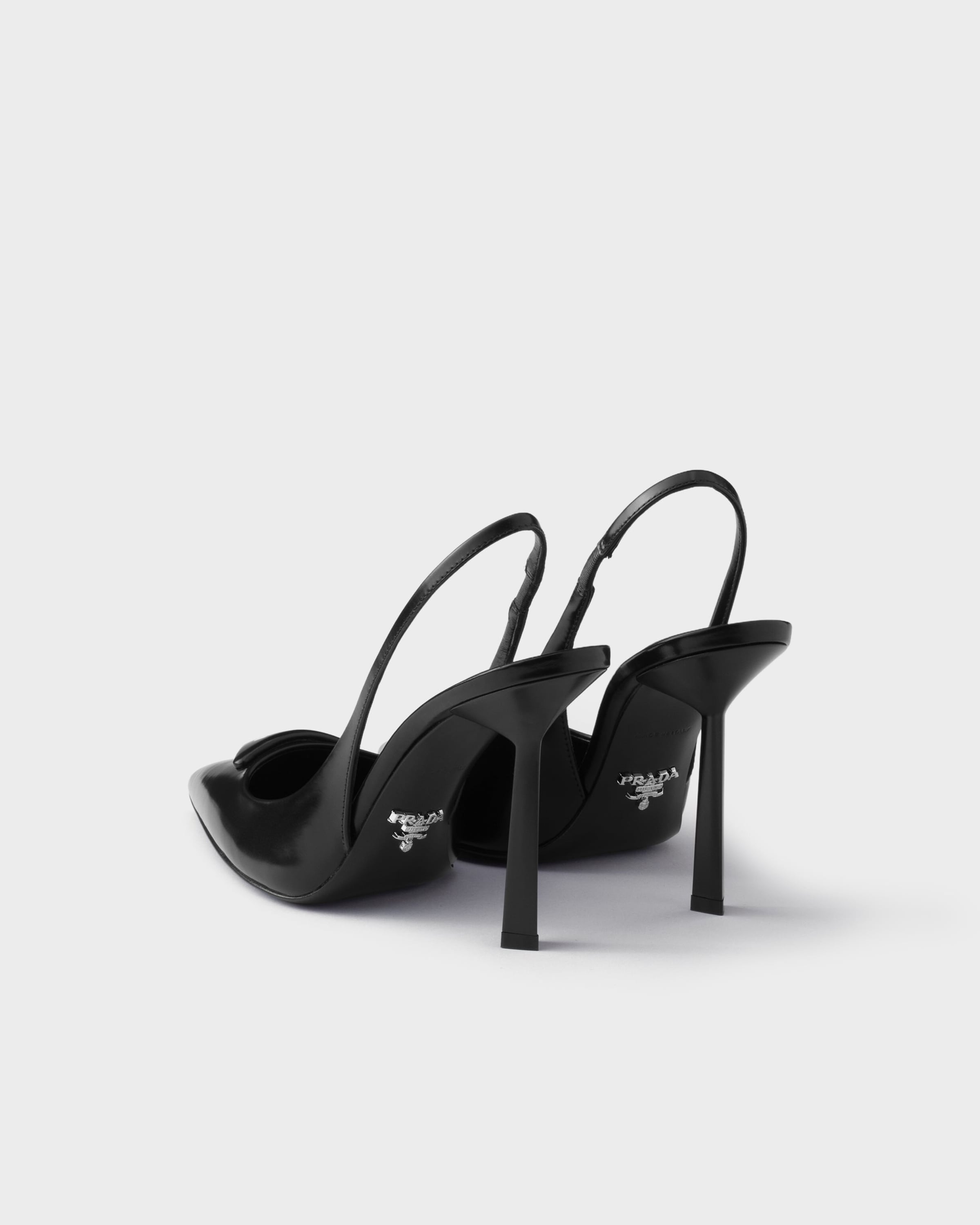 Brushed Leather Slingback Pumps 75 F0002 Image 5