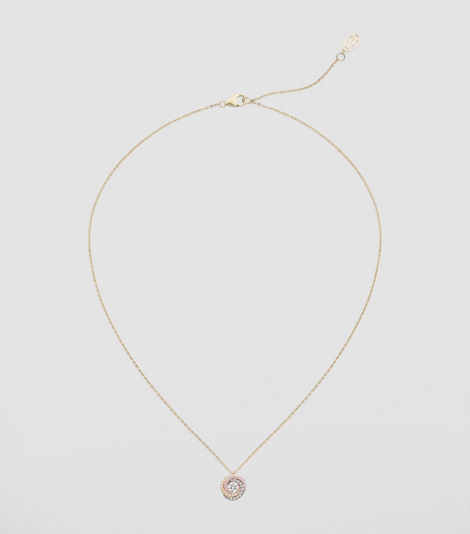 Mixed Gold and Diamond Trinity Necklace MIXED GOLD Image 2