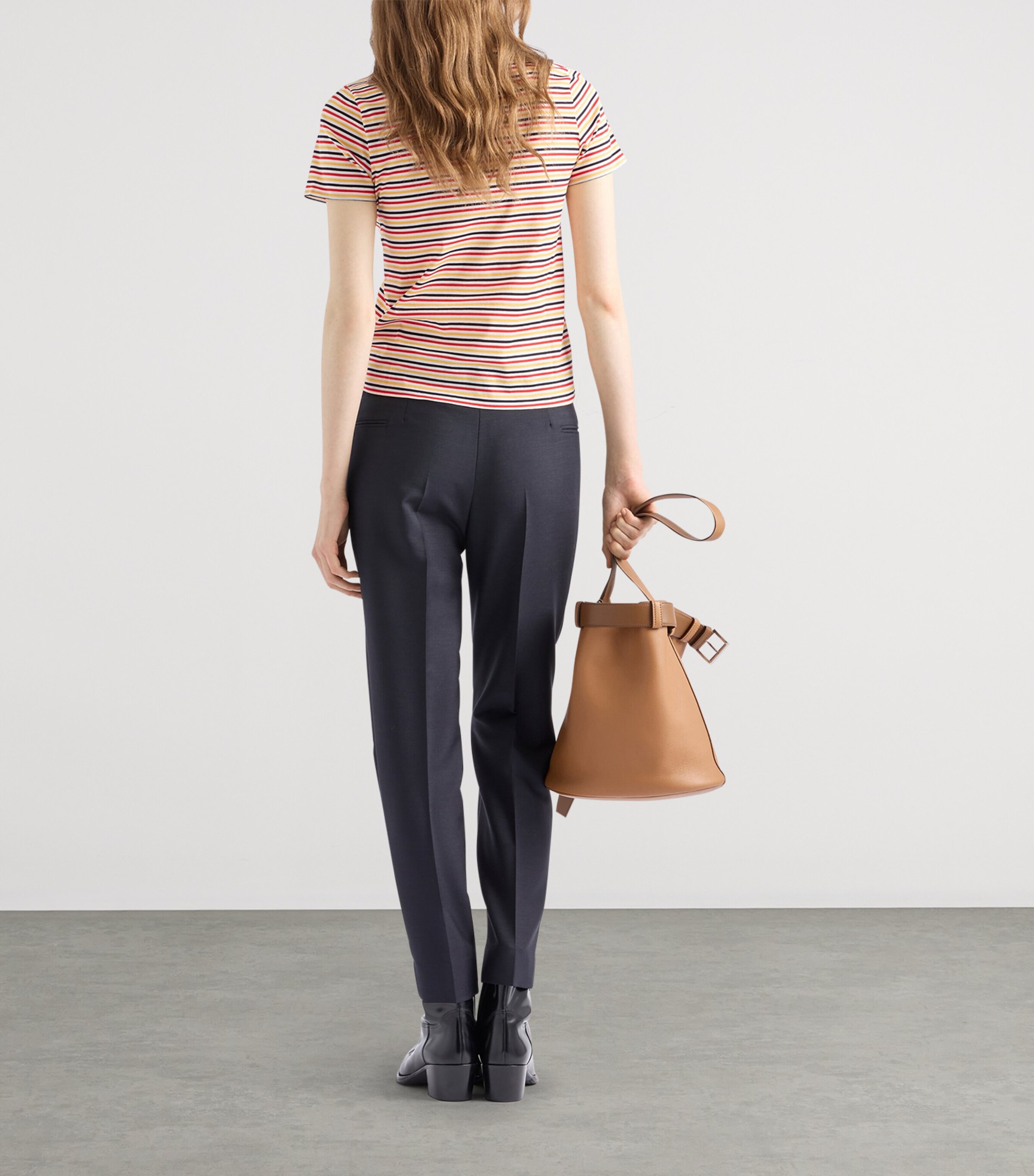 Prada Womens Cotton Stripe Lisle T-Shirt Image 4