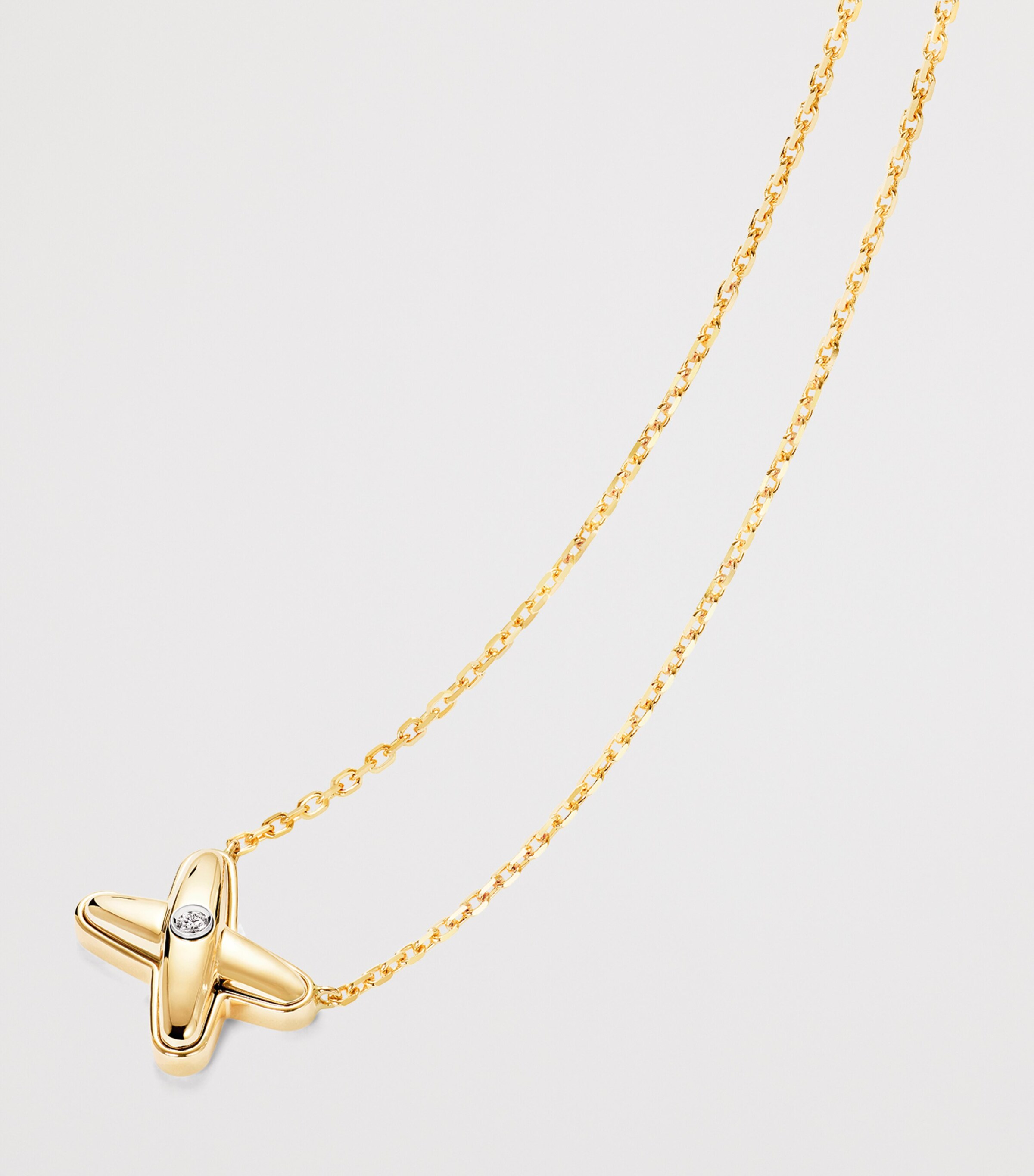Yellow Gold and Diamond Jeux de Liens Pendant Necklace YELLOW GOLD Image 3