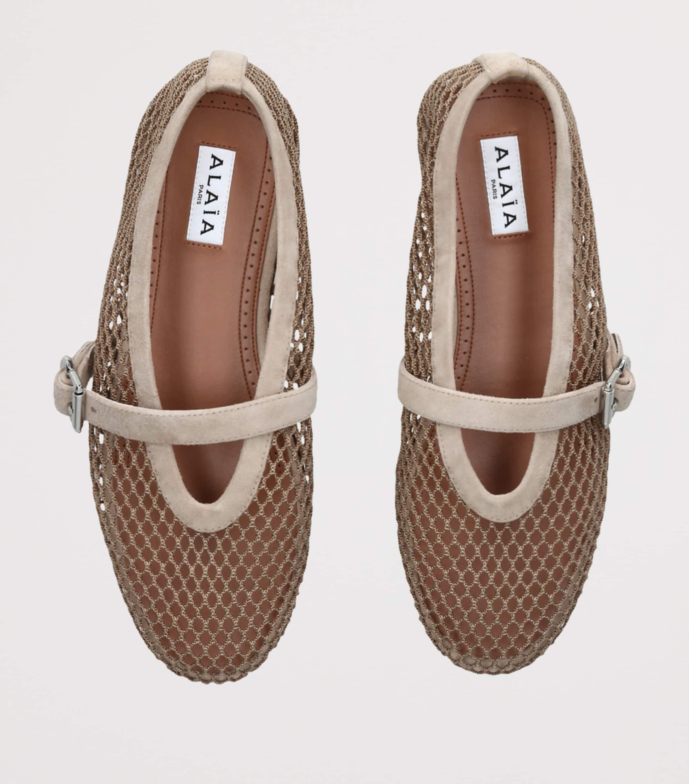 Mesh Ballet Flats BEIGE OTH Image 6