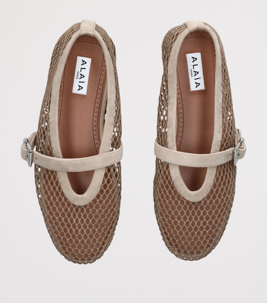 Mesh Ballet Flats BEIGE OTH Image 6